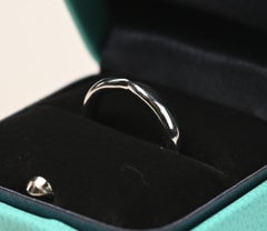 Tiffany Notch Wedding Band. Plain Platinum Band Polished Finish Comfort Fit