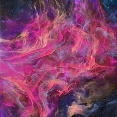 ENTORA NEBULA, Mixed Media auf Holzplatte