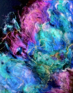 NALLORYA NEBULA, Mixed Media auf Holzplatte