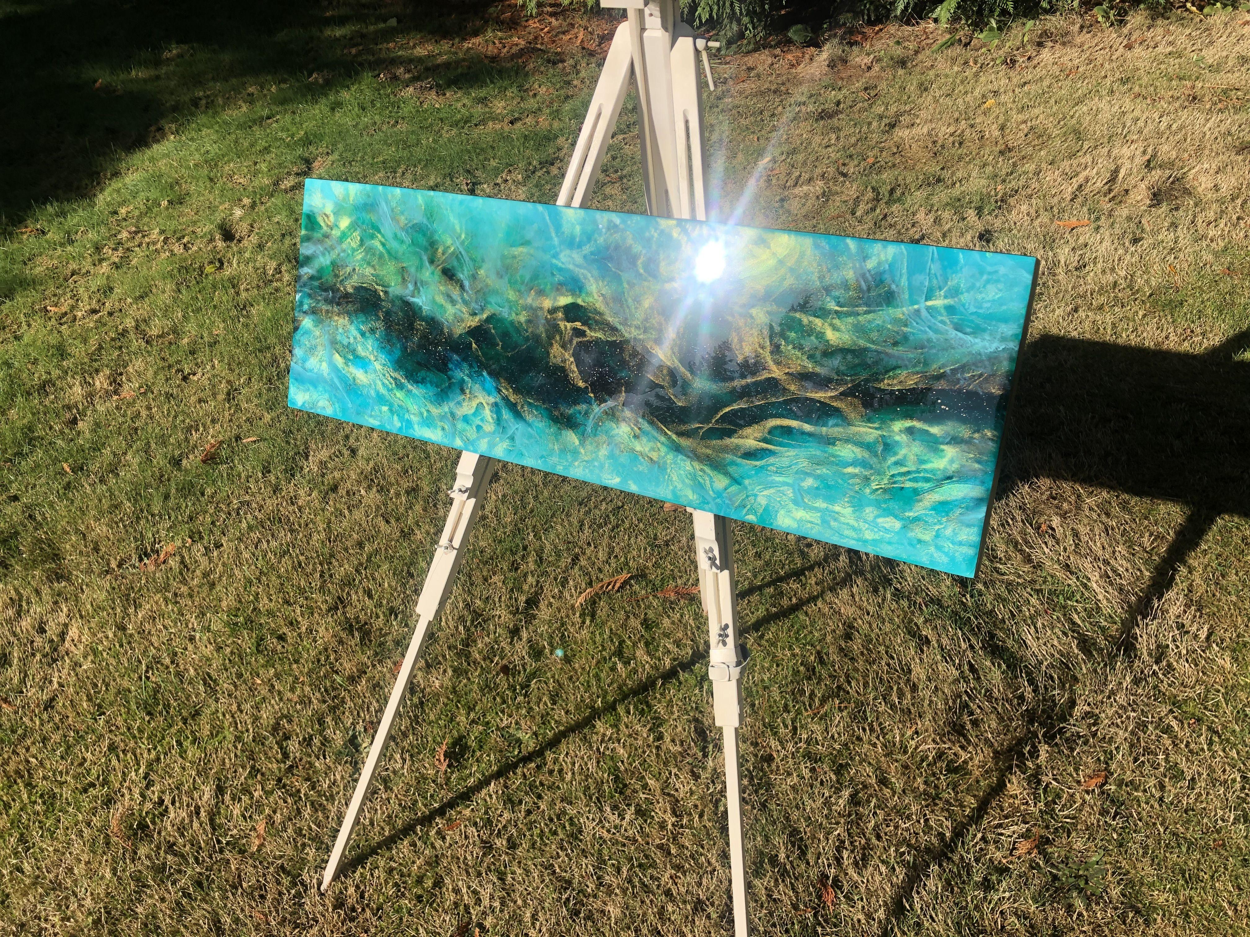 ZEALLA NEBULA, Mixed Media auf Holzplatte (Abstrakter Expressionismus), Mixed Media Art, von Tiffani Buteau