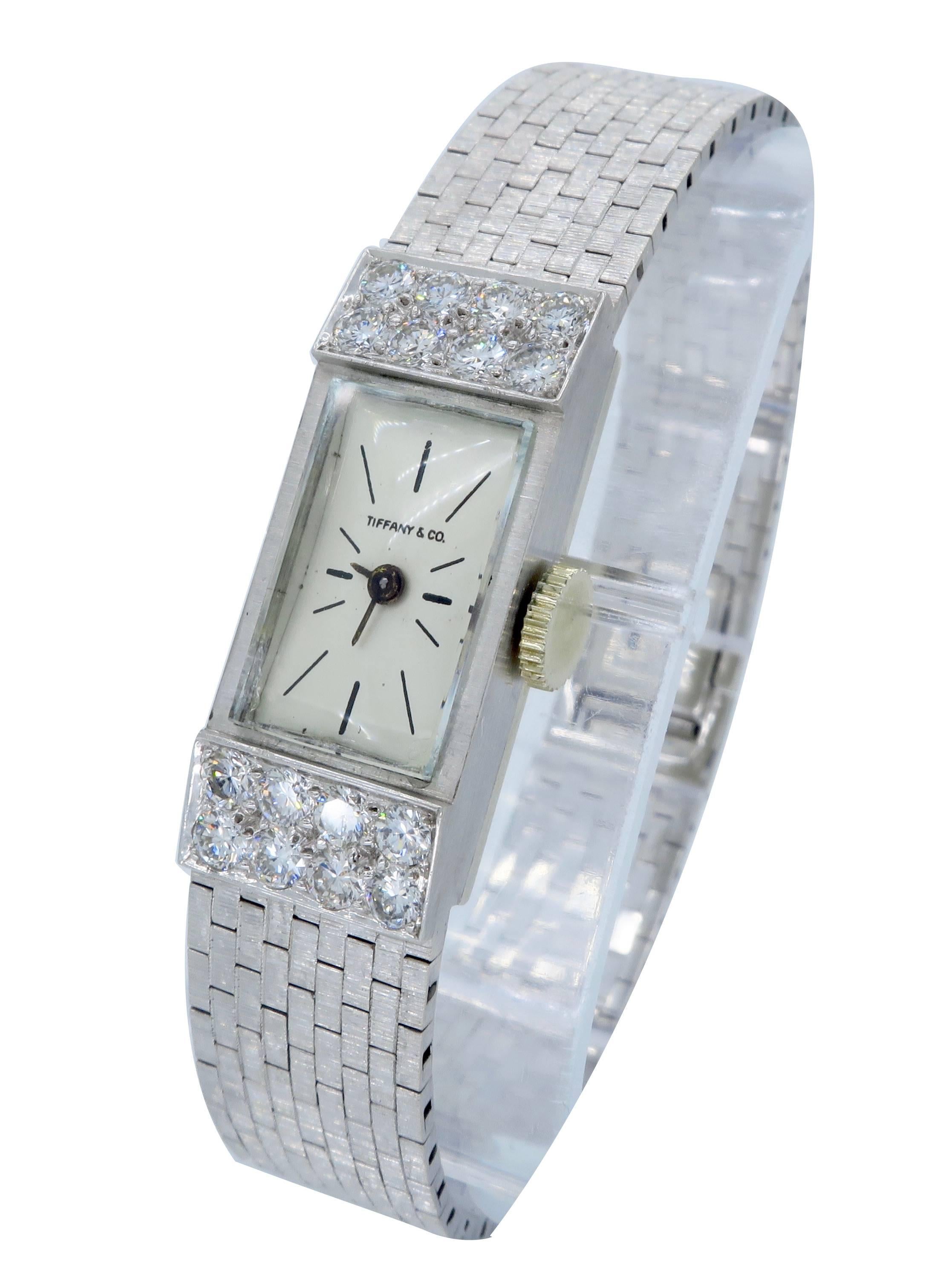 Tiffany & Co. 14 Karat White Gold Diamond Watch 6