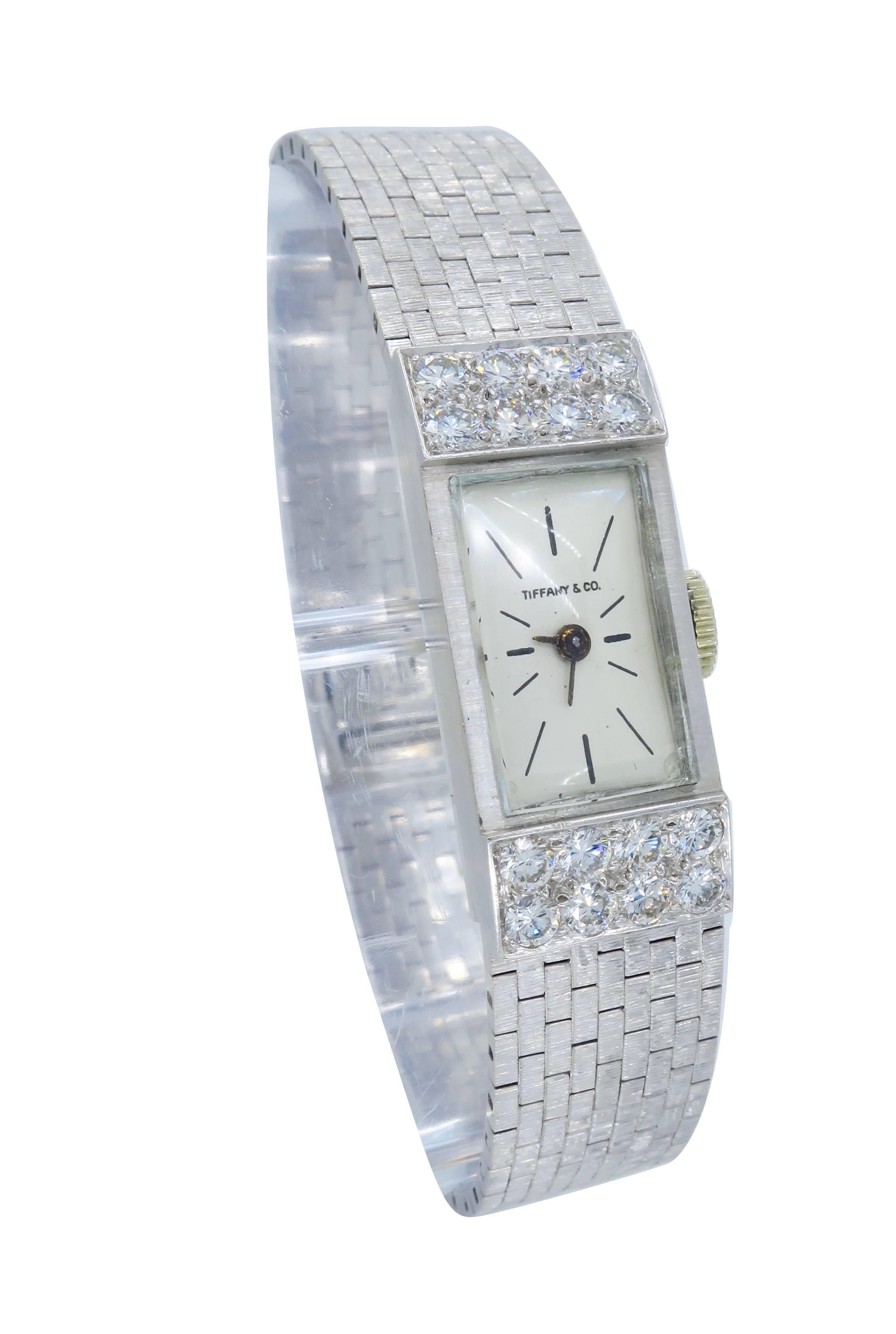 Tiffany & Co. 14 Karat White Gold Diamond Watch 7