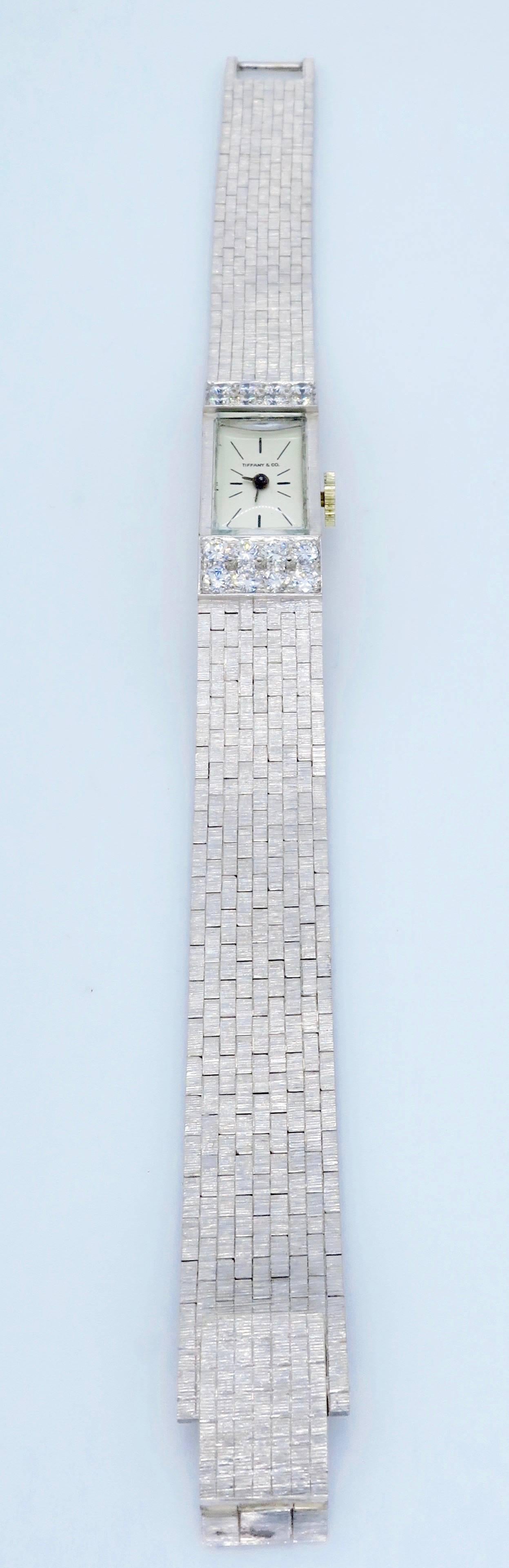 Tiffany & Co. 14 Karat White Gold Diamond Watch 5