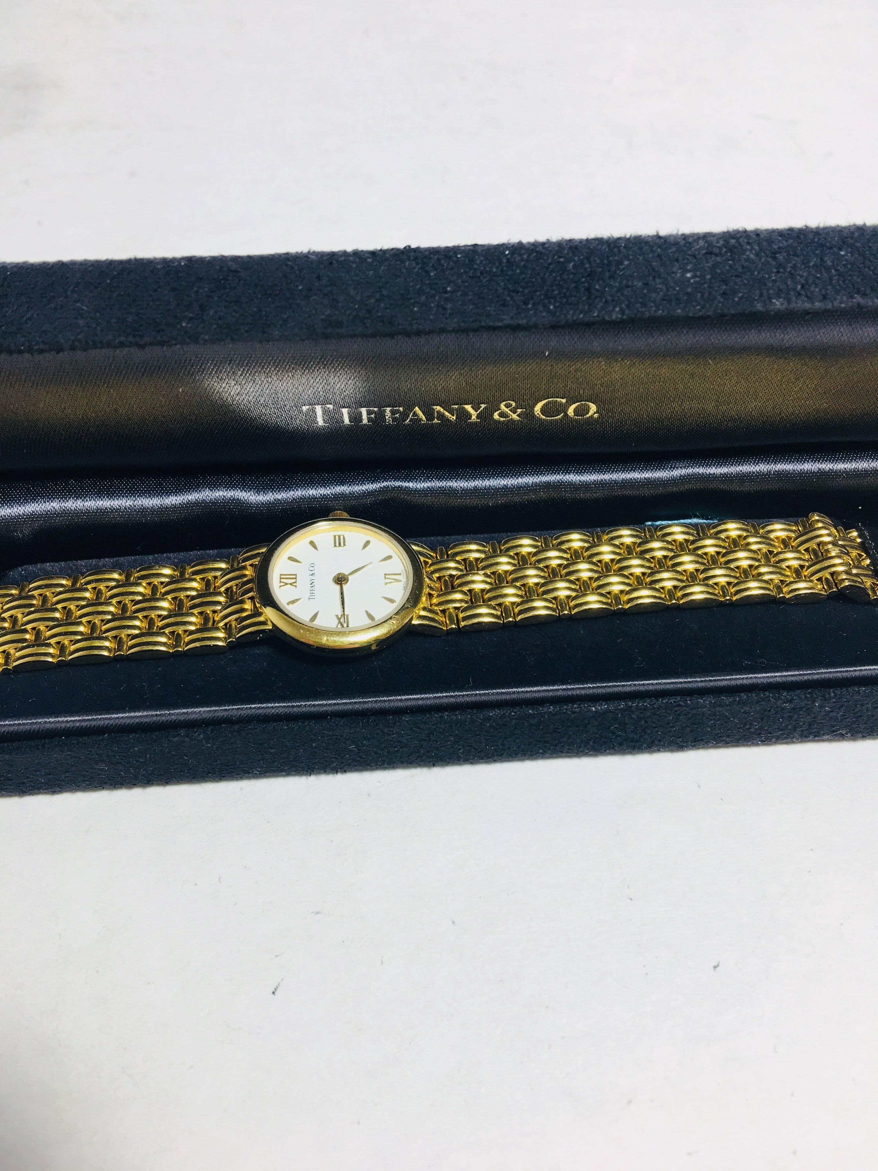 Tiffany & Co. 18k Gold Watch In Good Condition In Bridgehampton, NY