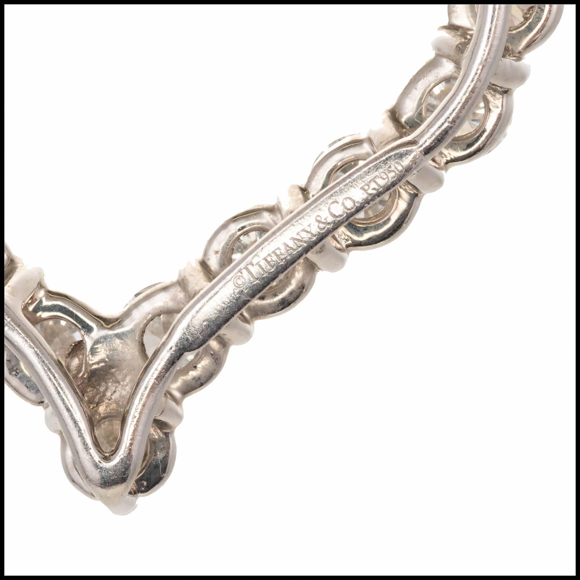 Round Cut Tiffany & Co. 1.96 Carat Diamond Heart Platinum Pendant Necklace