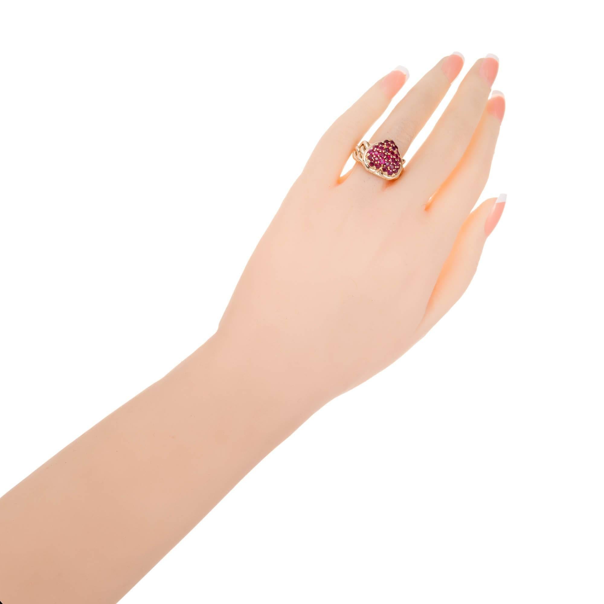 Women's Tiffany & Co. 2.50 Carat Ruby Heart Locket Rose Gold Cocktail Ring