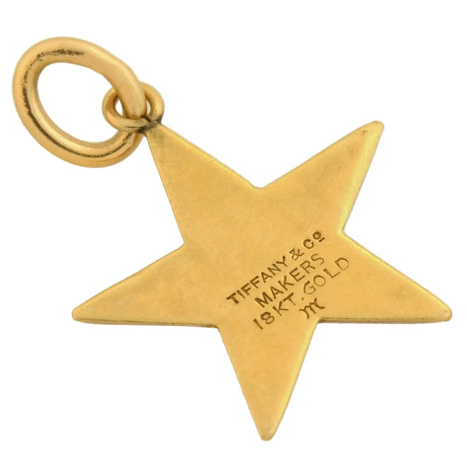 TIFFANY & CO. Art Deco Gold Star Pendant Charm 1