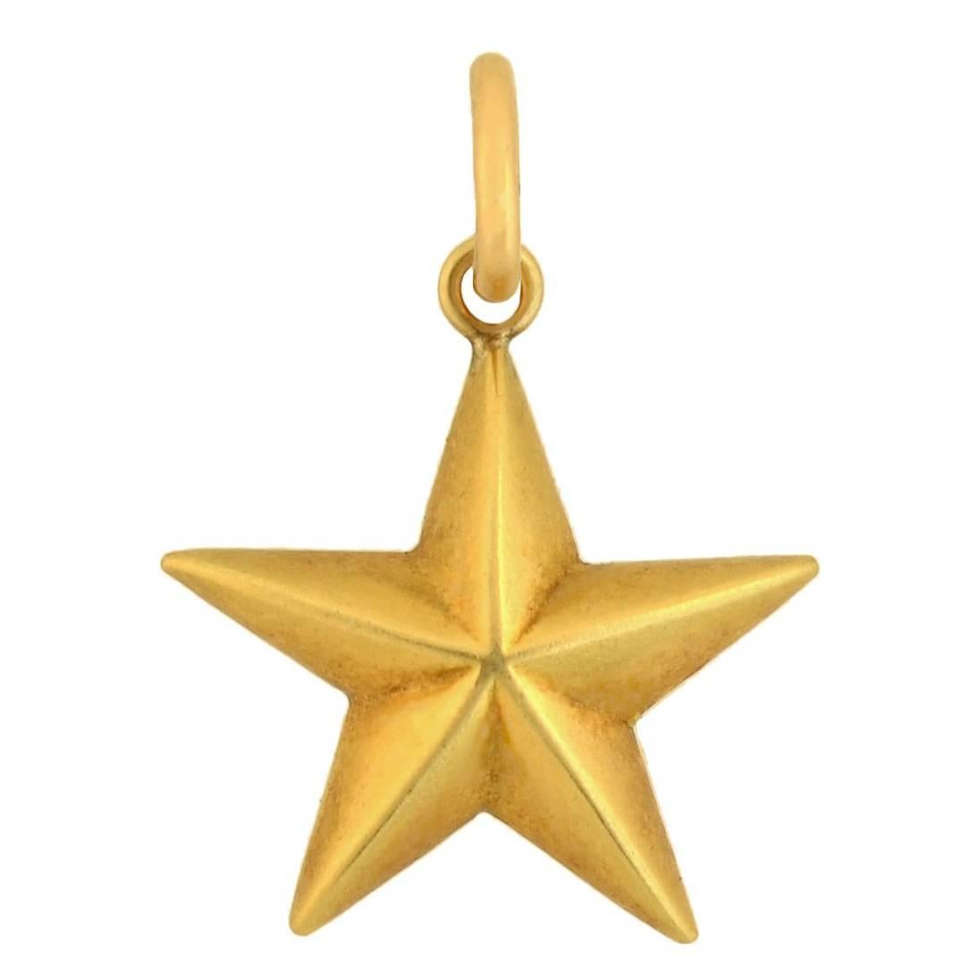 TIFFANY & CO. Art Deco Gold Star Pendant Charm