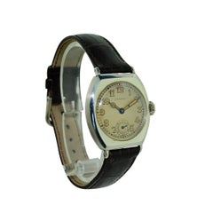 Tiffany & Co. by Longines Sterling Silber Tonneau-förmige Armbanduhr:: um 1926
