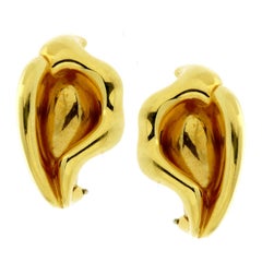 Retro Tiffany & Co. Calla Lily Gold Earrings