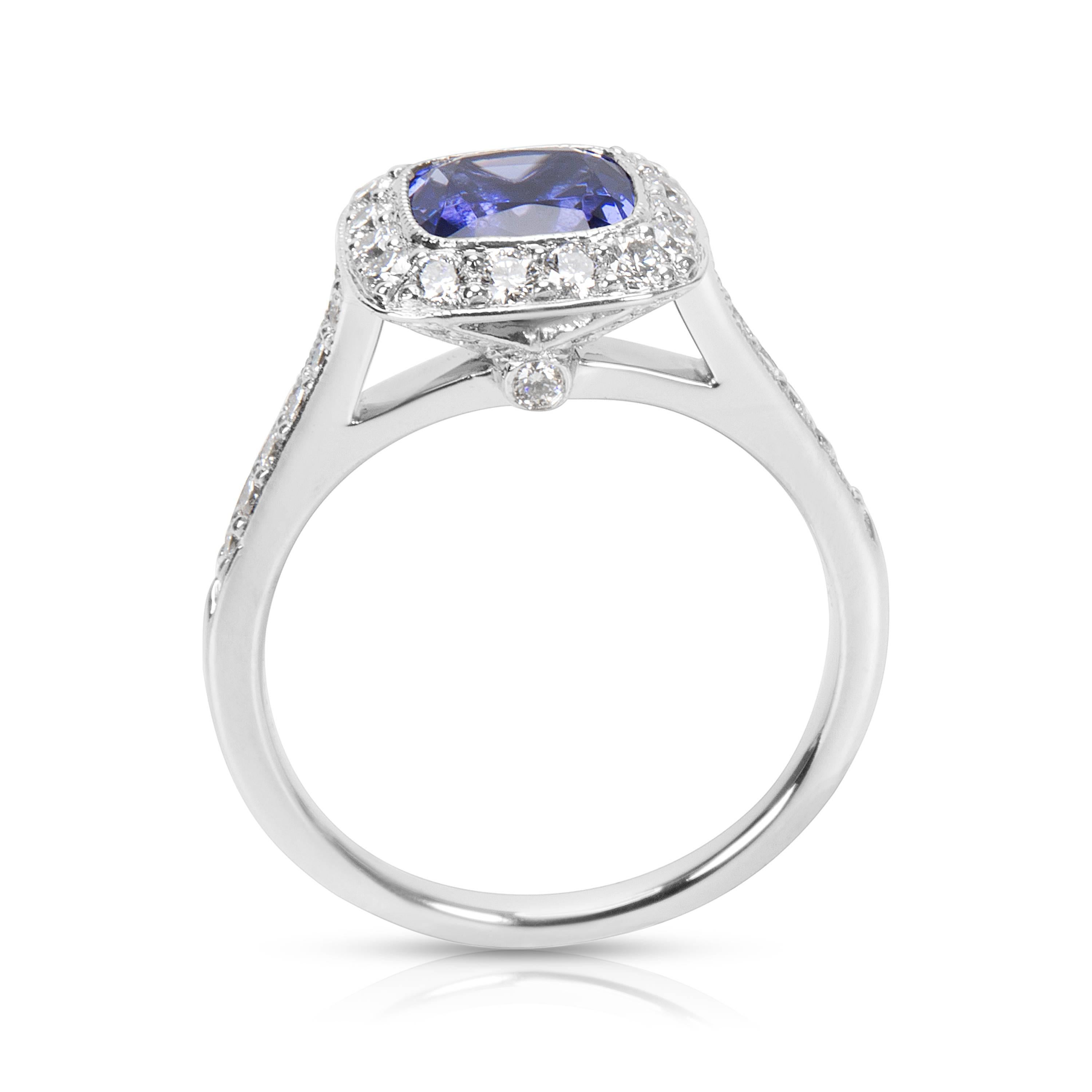 Modern Tiffany & Co. Diamond & Tanzanite Soleste Ring in Platinum 0.45 Carats