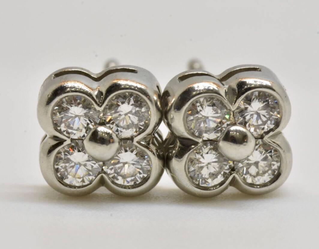 Round Cut Tiffany & Co. Diamond Earrings