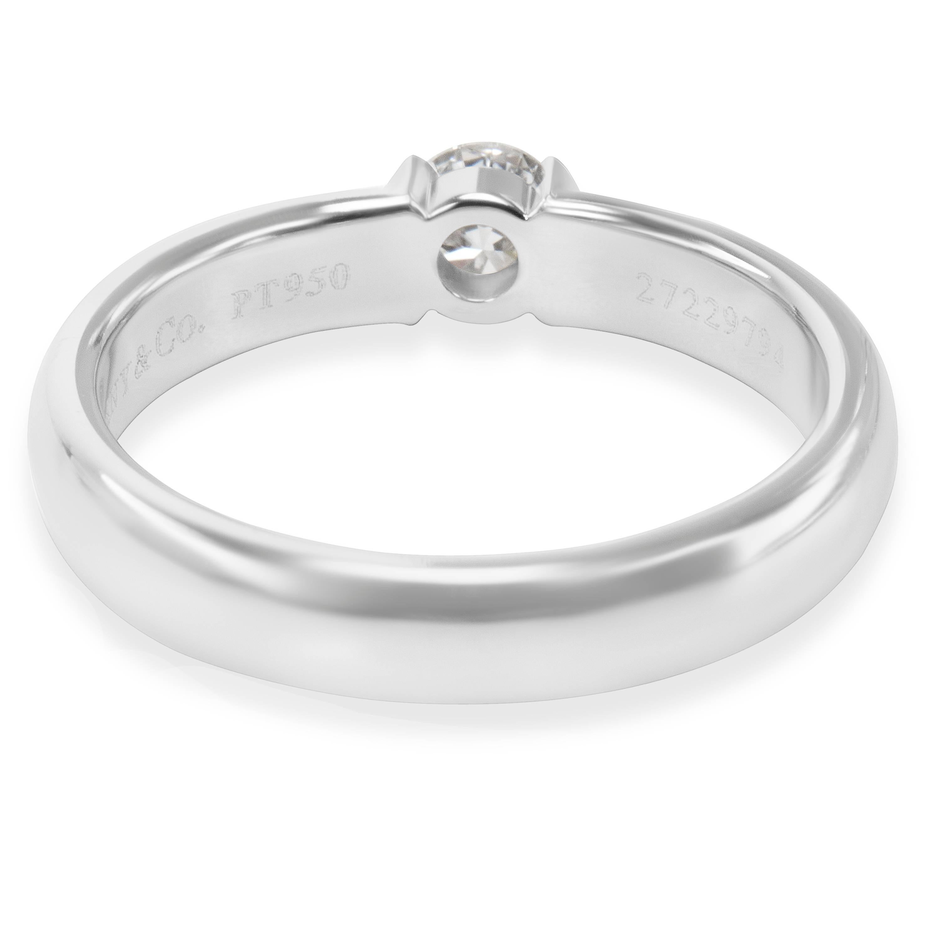 Round Cut Tiffany & Co. Diamond Engagement Ring in Platinum H-VVS1 0.24 Carats