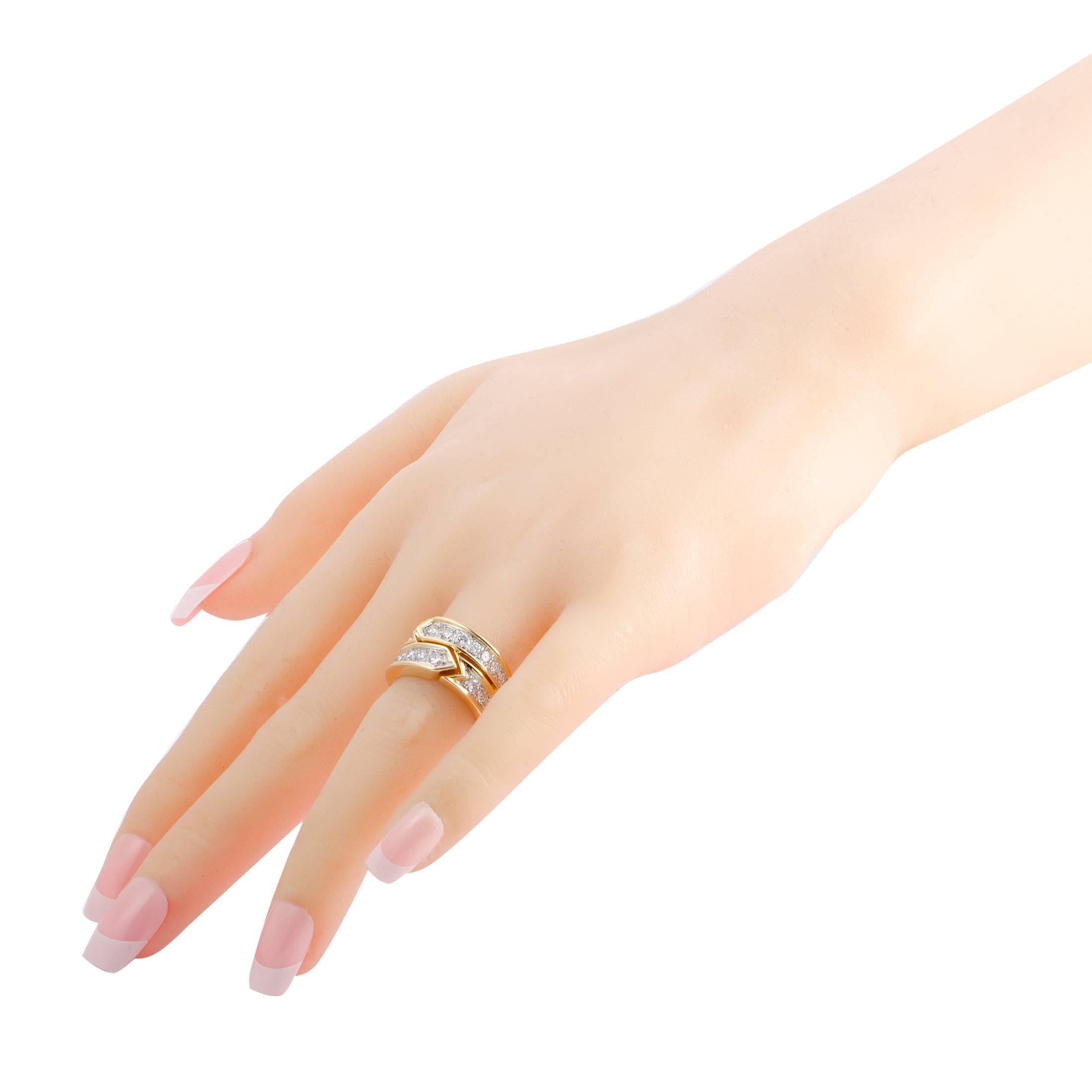 Women's Tiffany & Co. Diamond Hinged Gold Band Ring