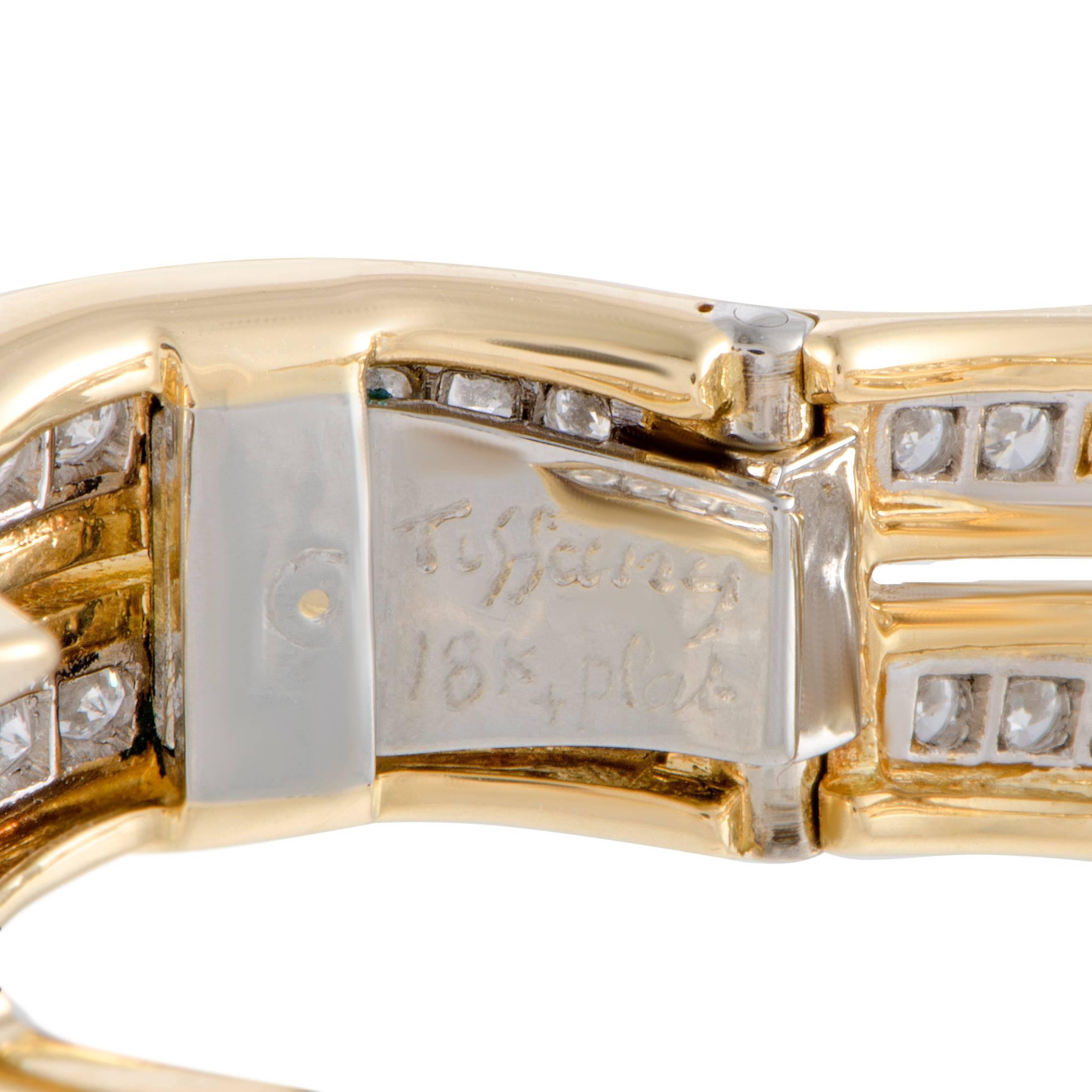 Tiffany & Co. Diamond Hinged Gold Band Ring 1