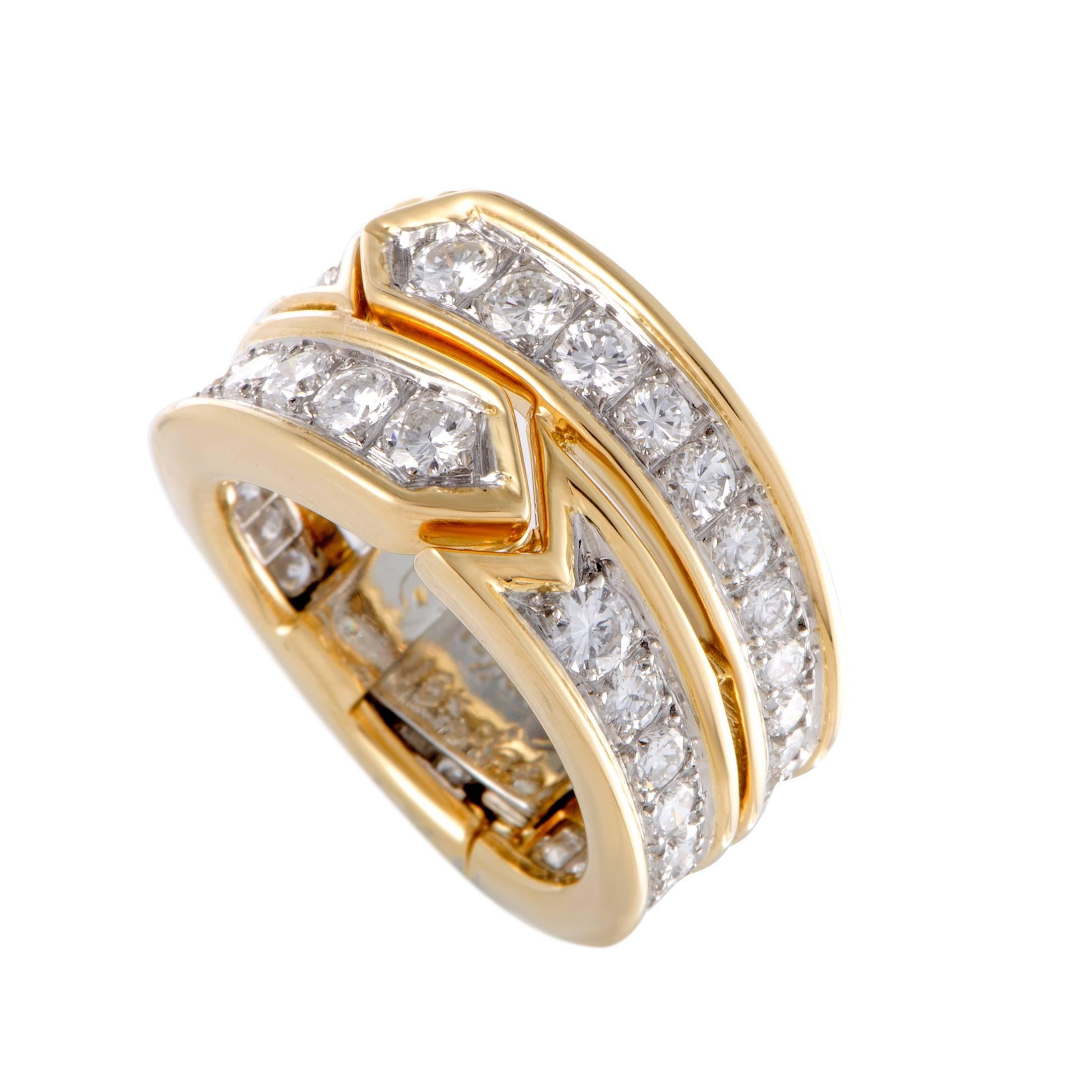 Tiffany & Co. Diamond Hinged Gold Band Ring