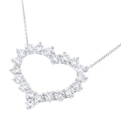 Tiffany & Co. Diamond Set Platinum Heart Necklace