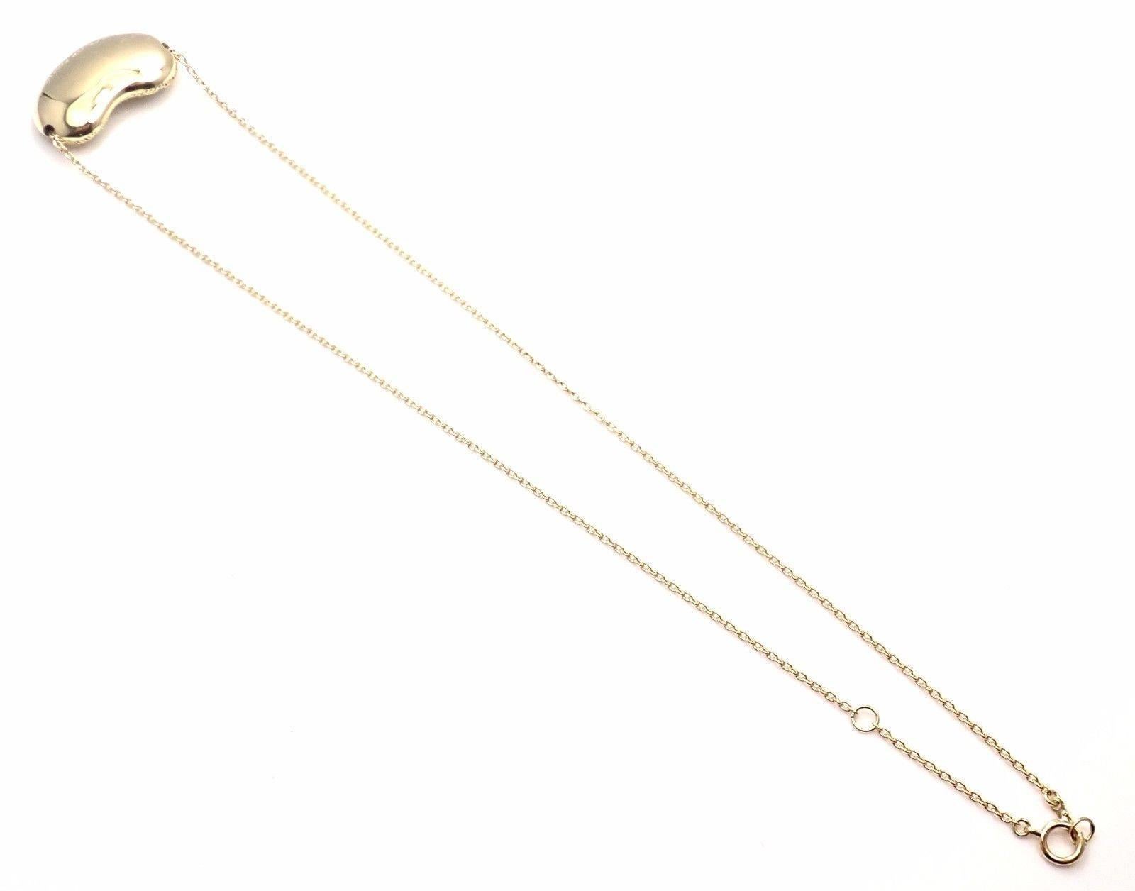 Tiffany & Co. Elsa Peretti Diamond Large Bean Yellow Gold Pendant Necklace 2