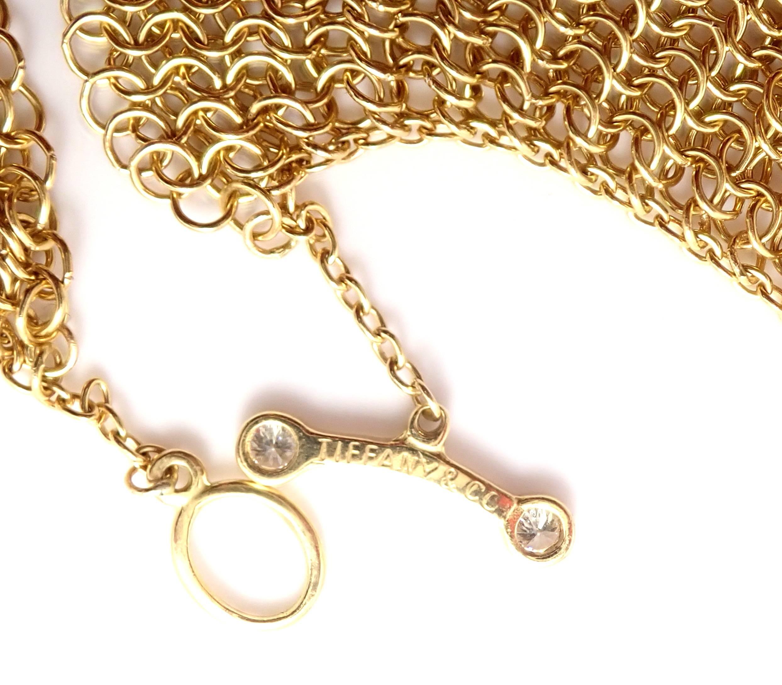Tiffany & Co. Elsa Peretti Diamond Large Yellow Gold Mesh Necklace 1
