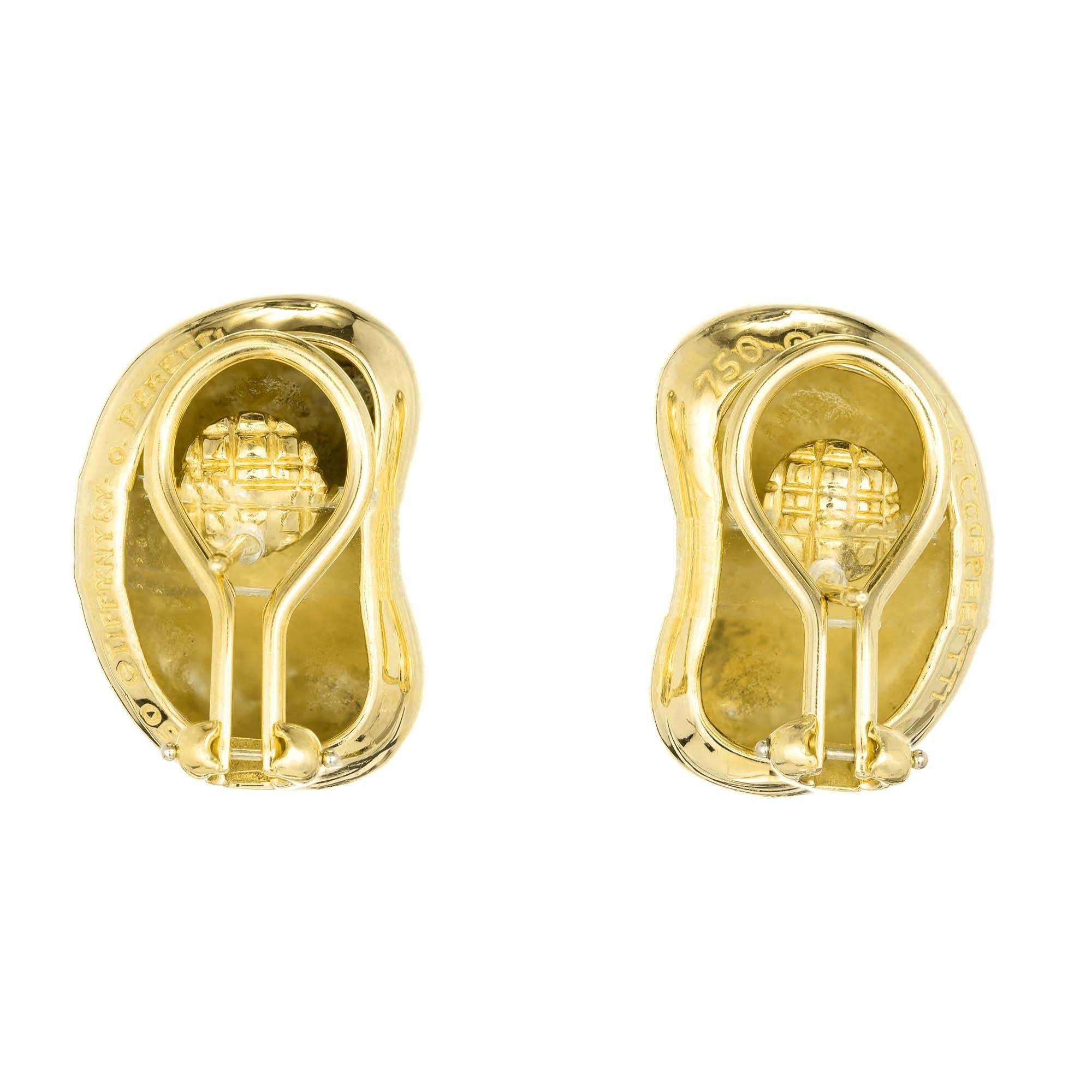 Tiffany & Co. Elsa Peretti Large Bean Yellow Gold Earrings 1