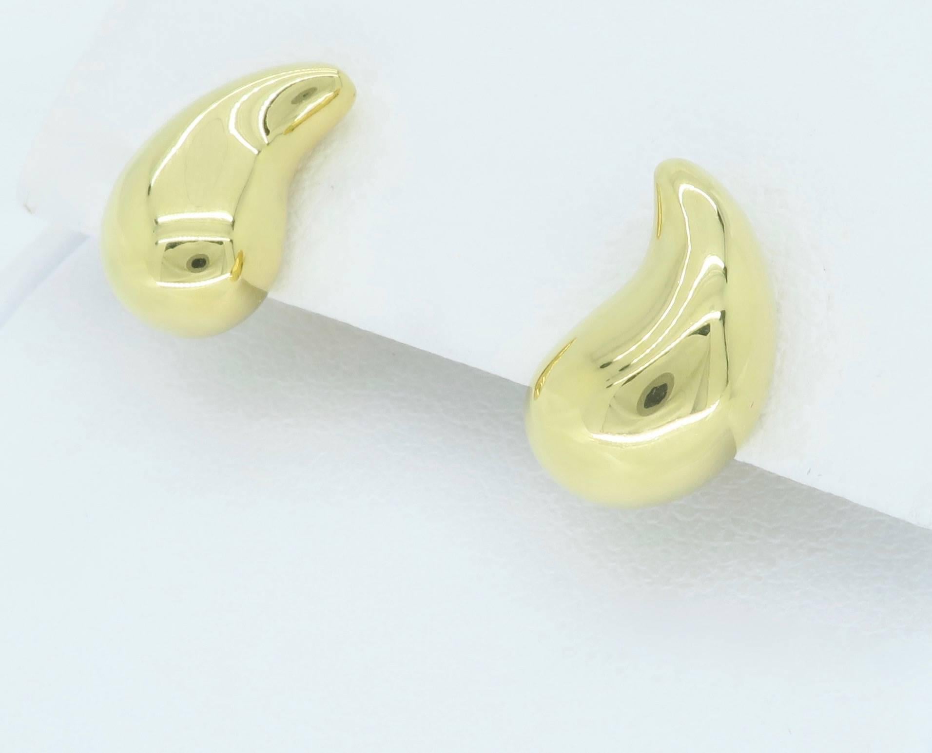 Tiffany & Co. Elsa Peretti Tear Drop Earrings in 18 Karat Gold 2