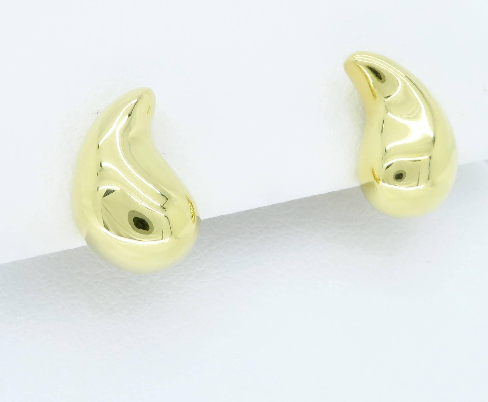 Tiffany & Co. Elsa Peretti Tear Drop Earrings in 18 Karat Gold 3