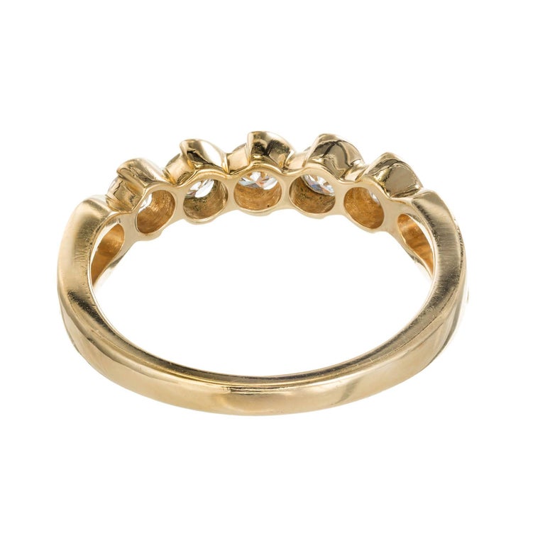 Tiffany and Co. Five Diamond Swirl Gold Wedding Band Ring at 1stDibs ...