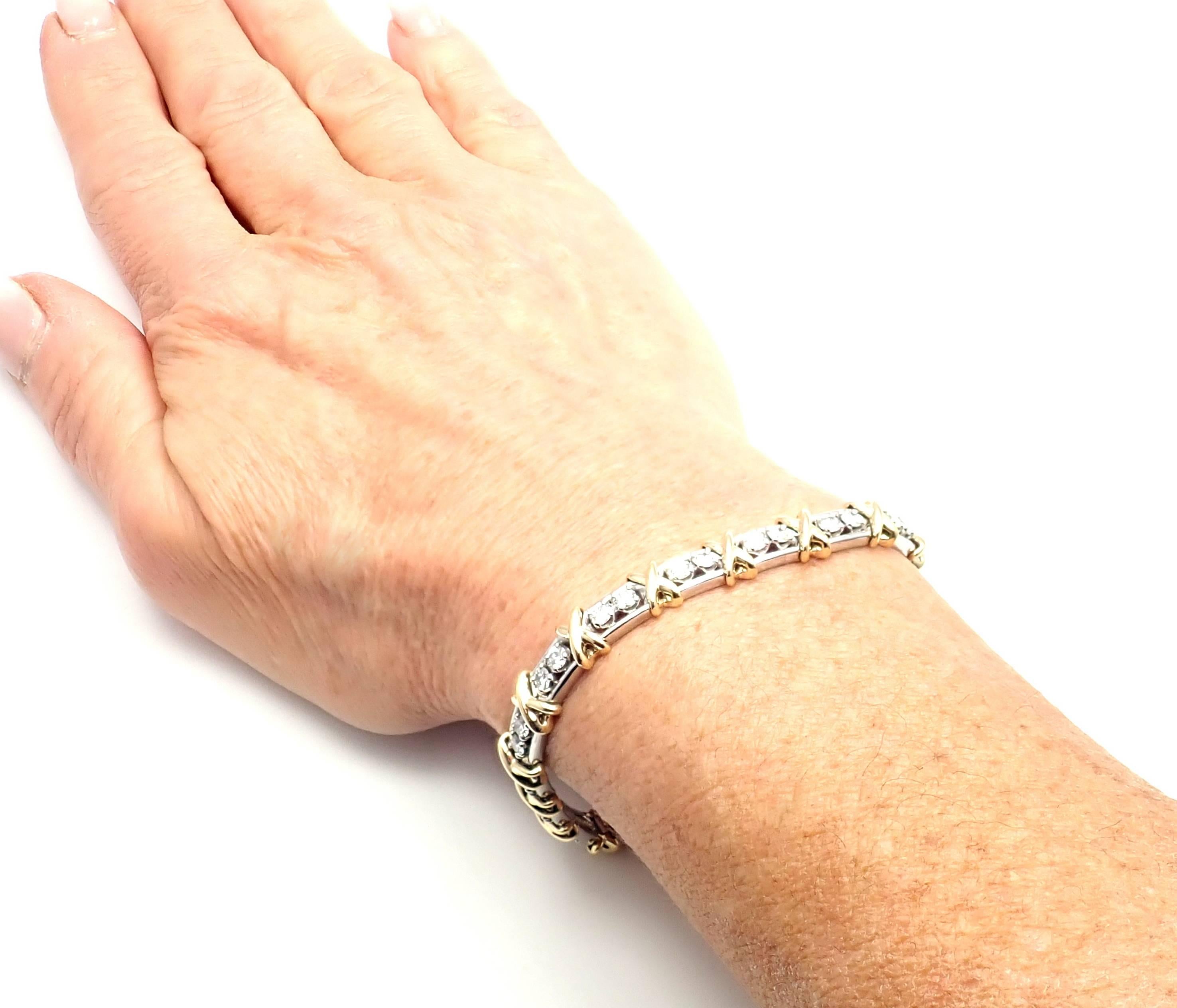 Tiffany & Co. Jean Schlumberger 36-Stone Diamond Platinum Yellow Gold Bracelet 6