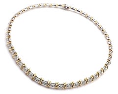 Tiffany & Co. Jean Schlumberger Platinum and Yellow Gold Diamond X Necklace