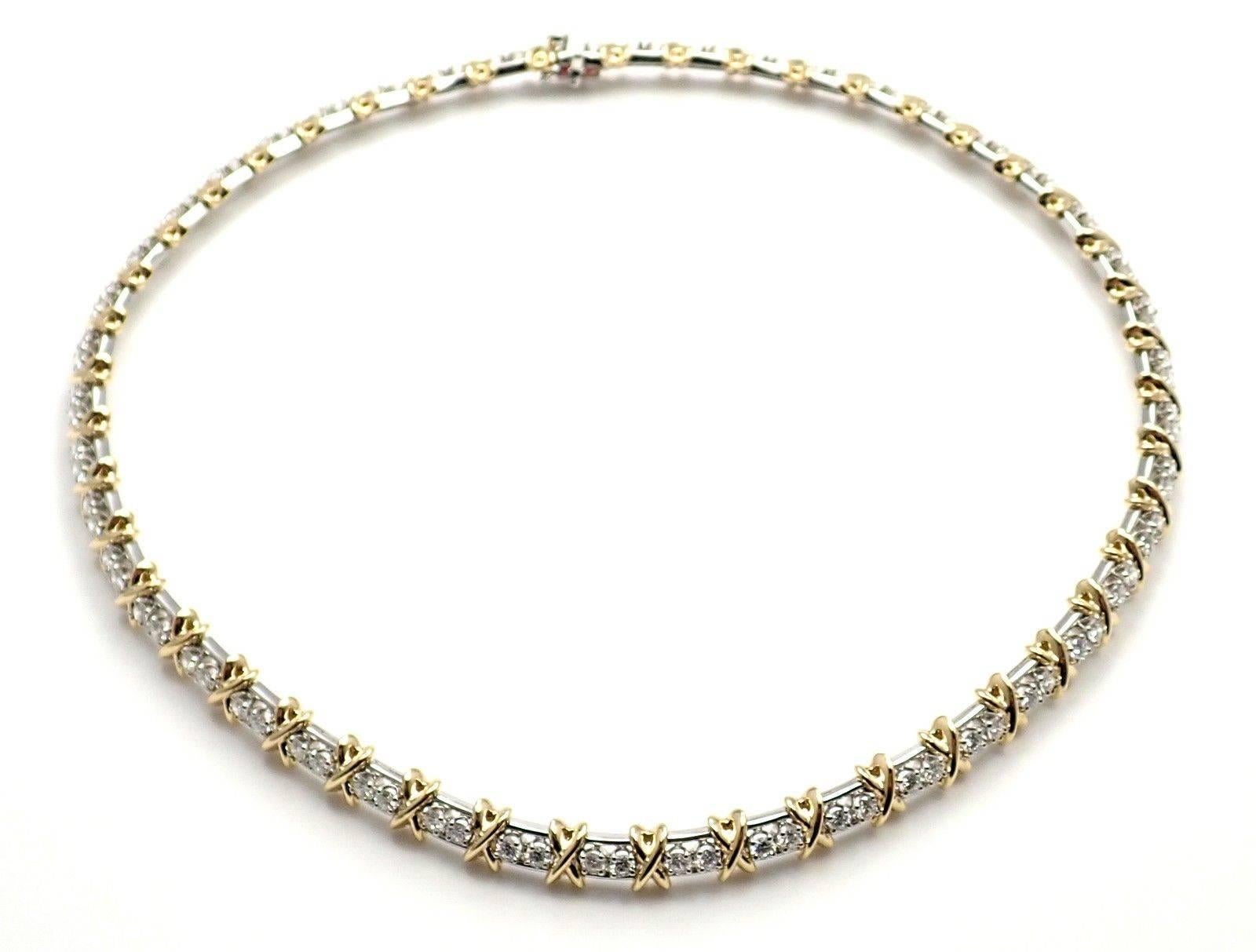 Tiffany & Co. Jean Schlumberger Collier X en platine et or jaune avec diamants Neuf à Holland, PA