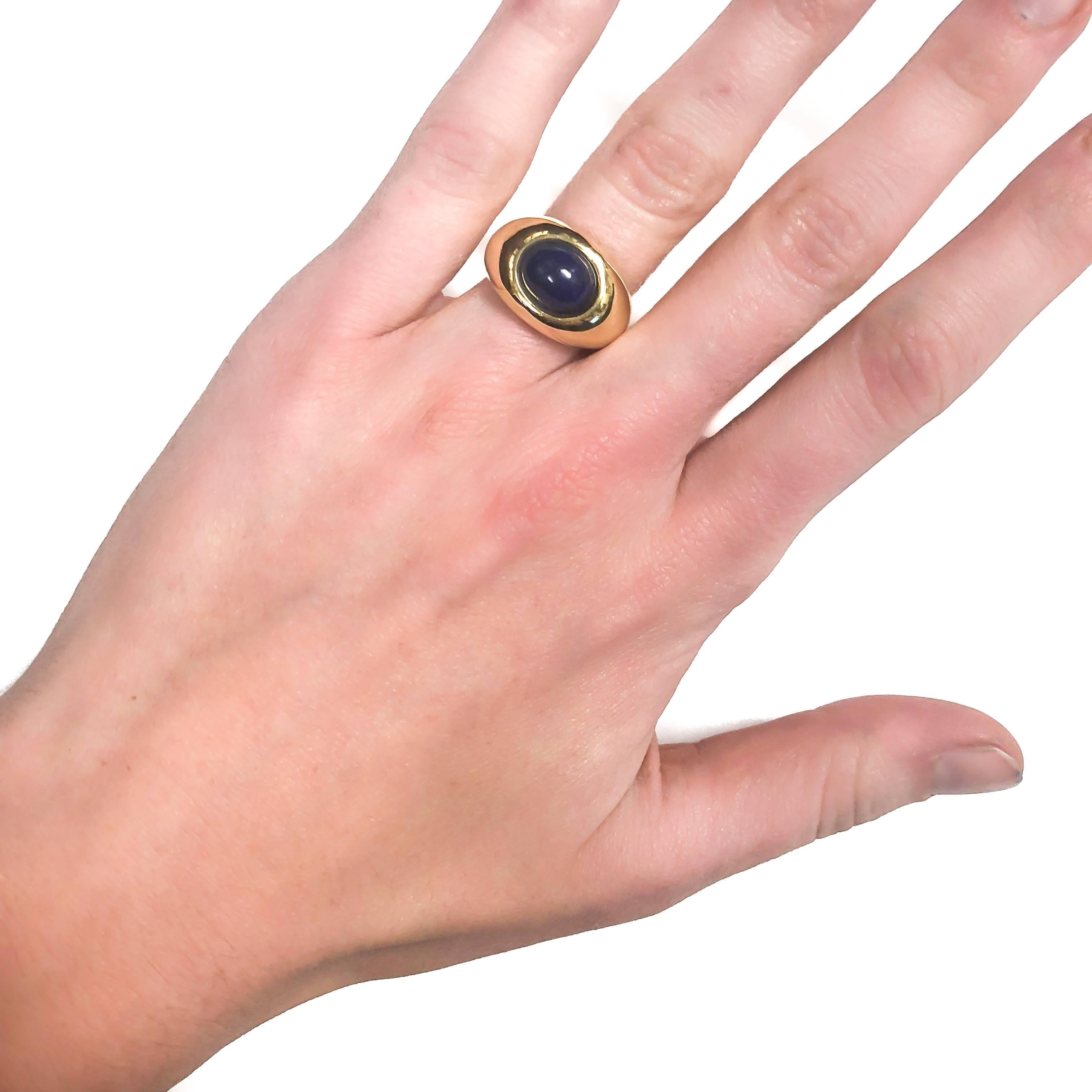 Tiffany & Co. Lapis Gold Ring In Excellent Condition In Chicago, IL