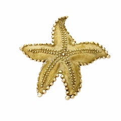 Vintage Tiffany & Co. Large Starfish Yellow Gold Brooch