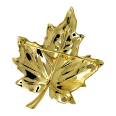 Tiffany & Co. Maple Leaf 18 Karat Yellow Gold Brooch Pin