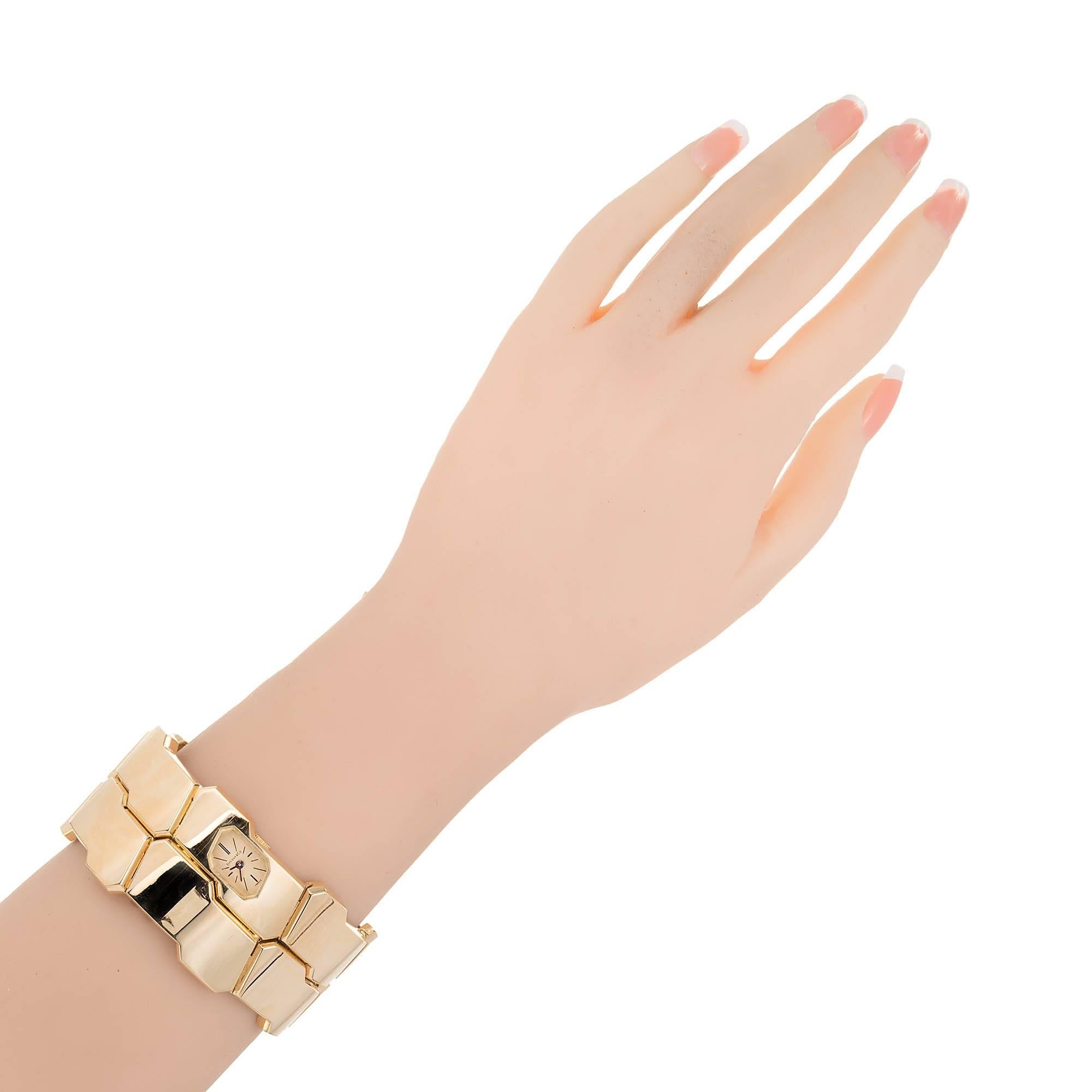 Tiffany & Co. Yellow Gold Modernist Bangle Bracelet manual wind Wristwatch 2