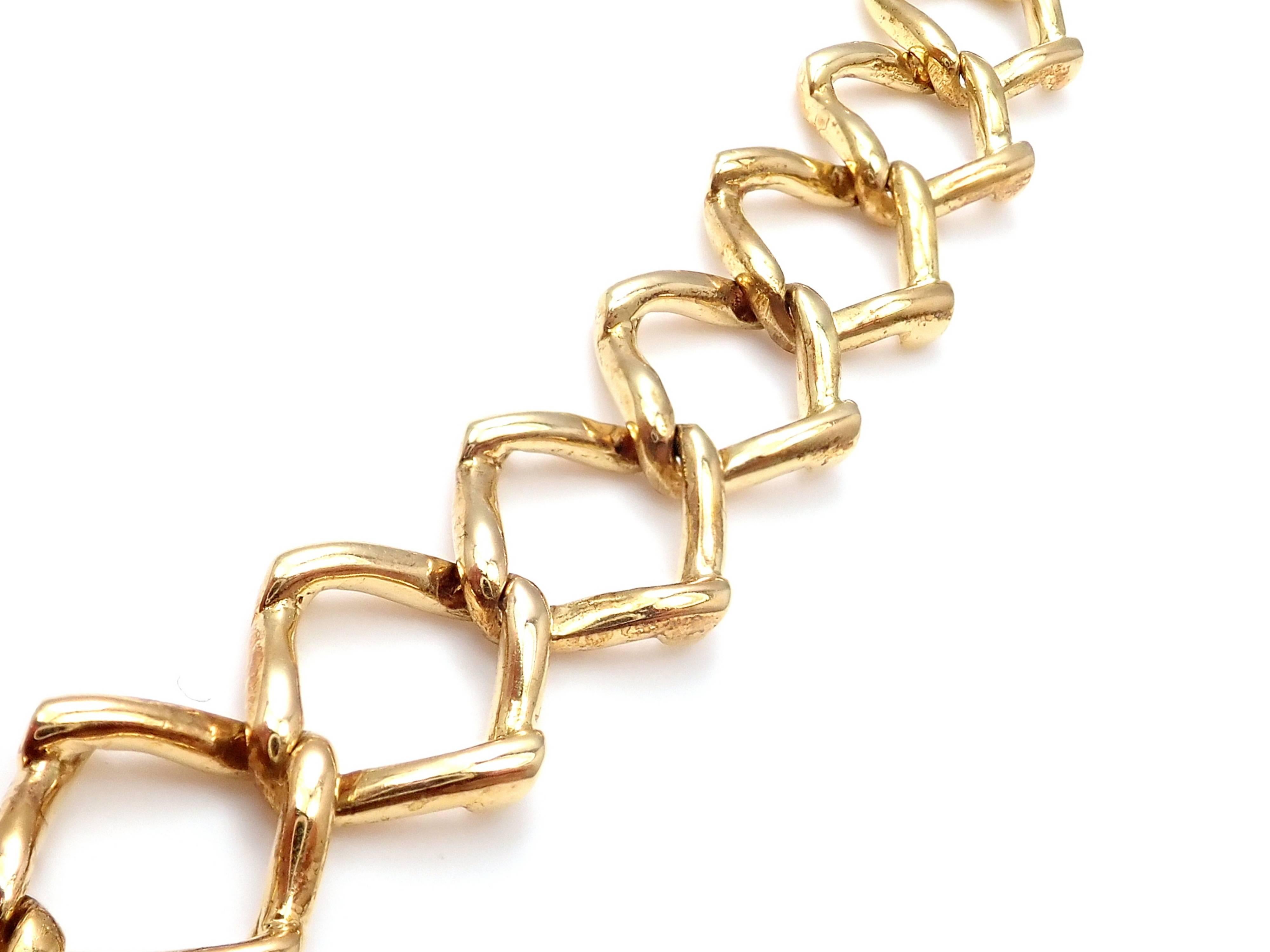 18k Yellow Gold And Platinum Diamond Link Necklace by Paloma Picasso for Tiffany & Co.  
With 12 Round brilliant cut diamonds, VS1 clarity, G color total weight  approx. .20ct
Details:  
Length: 15.25