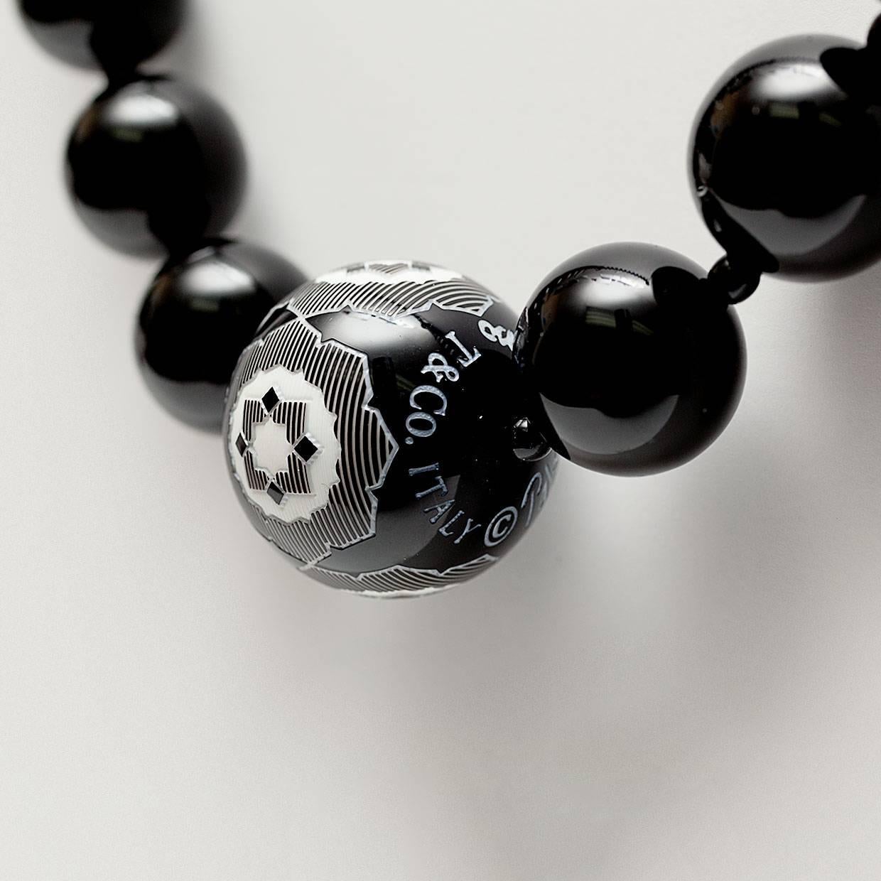 black and white beaded necklace