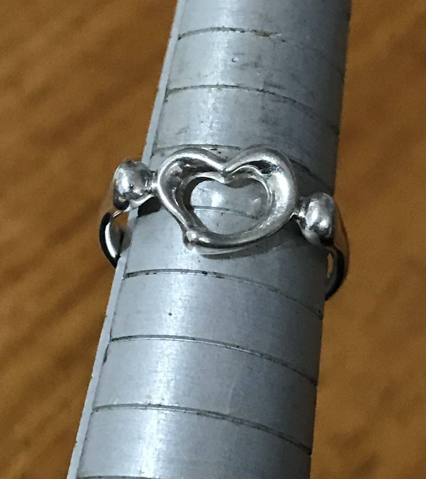 Contemporary Tiffany & Co. Peretti Sterling Silver Open Heart Ring Lovely Gift Great Find