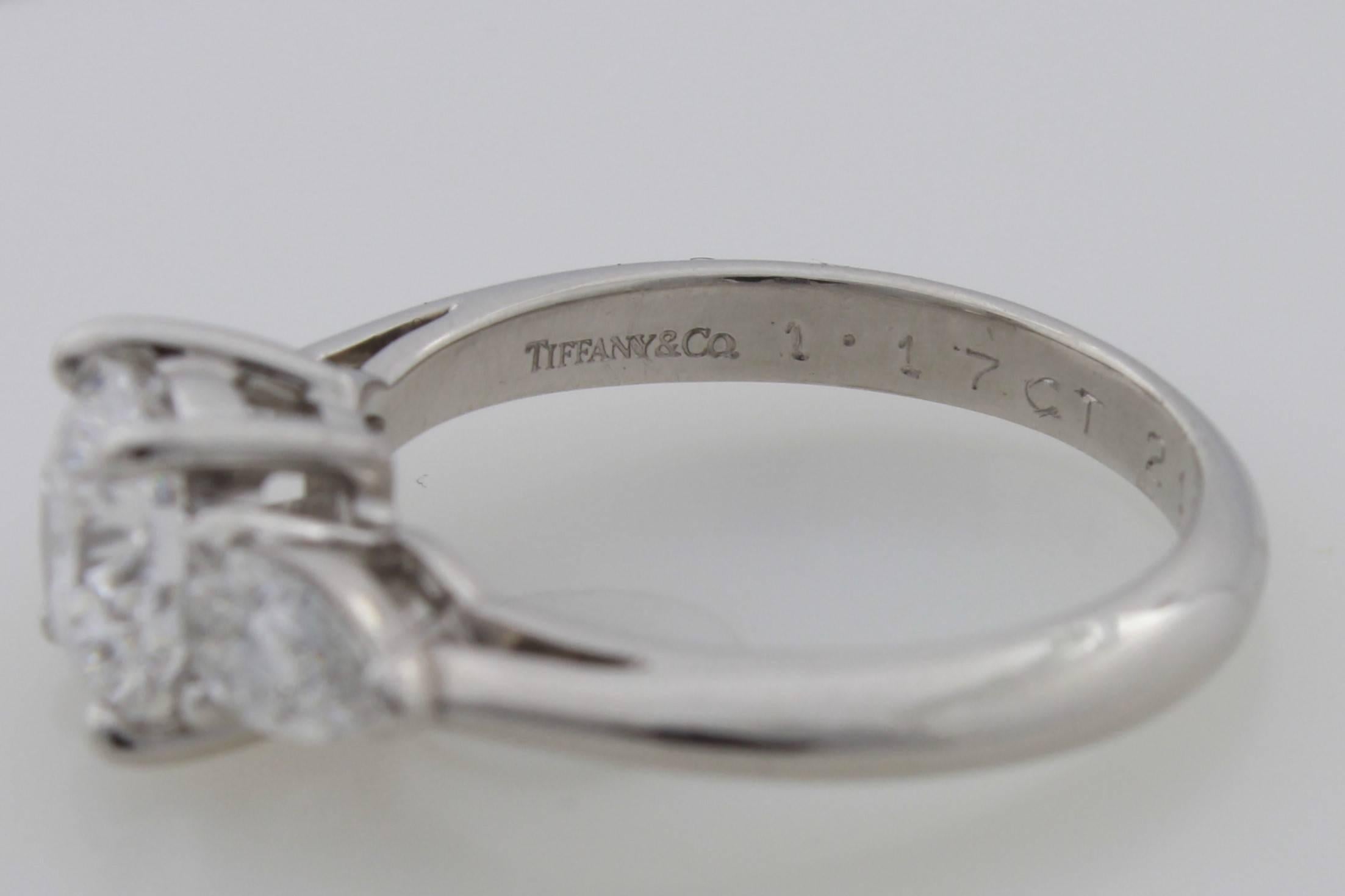 Tiffany & Co. Diamond Platinum Engagement Ring In Excellent Condition In Walnut Creek, CA