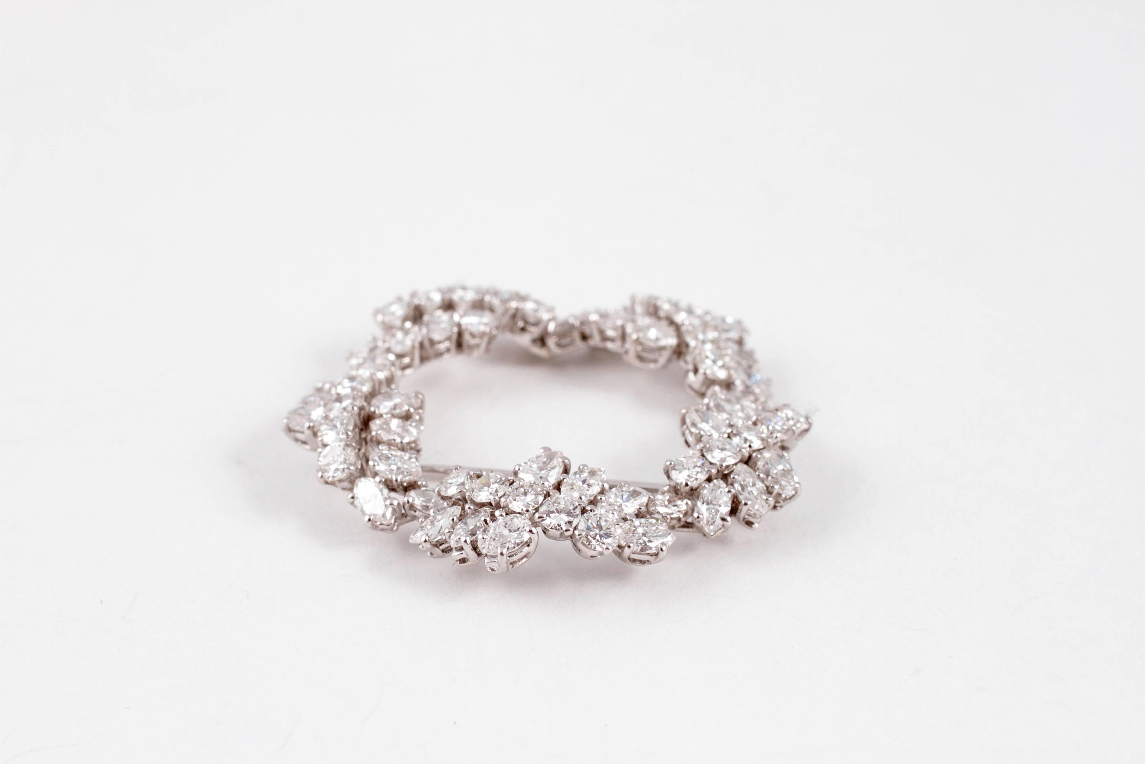 Tiffany & Co. Platinum 6.50 Carat Diamond Leaf Brooch 3