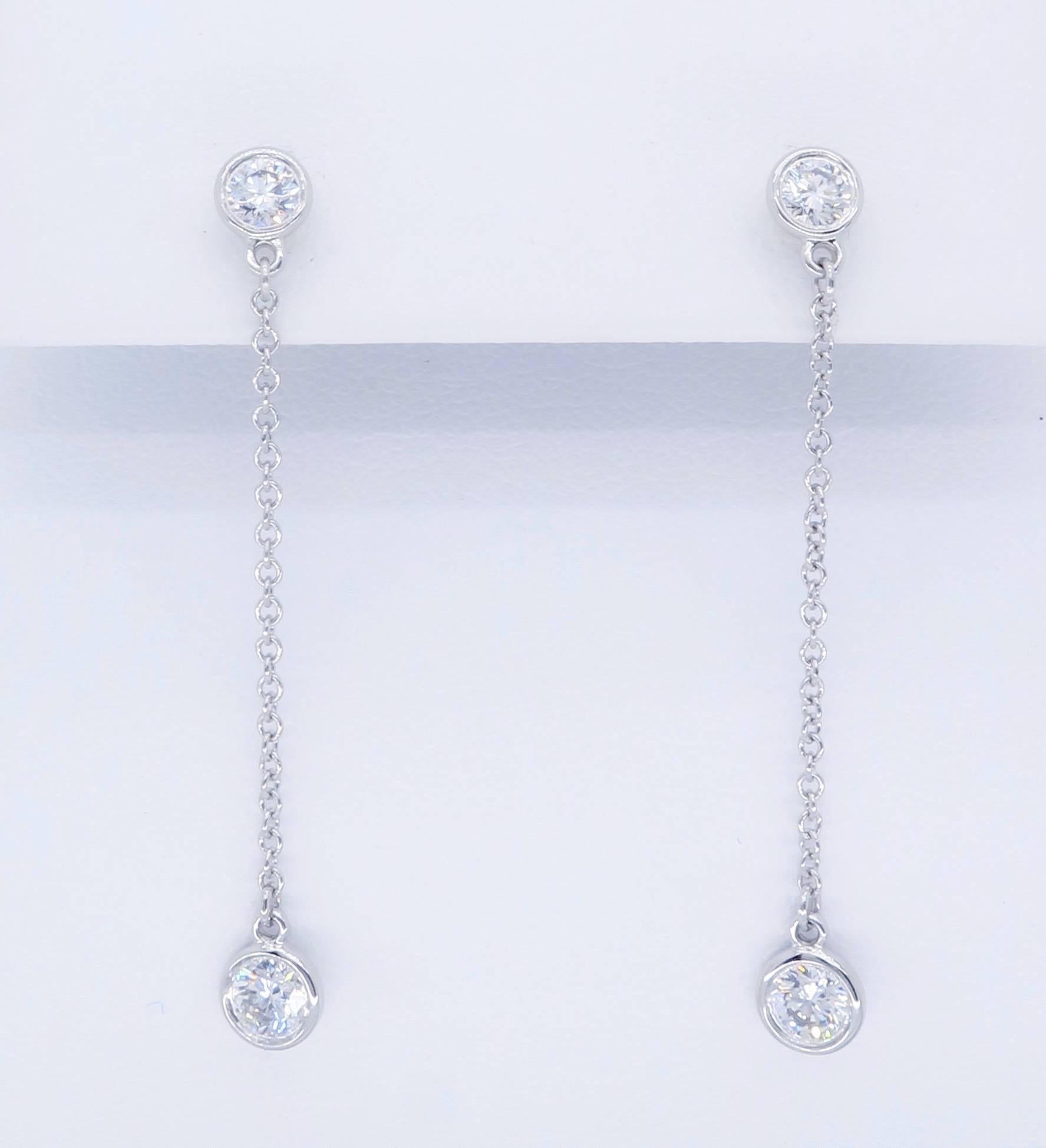Tiffany & Co. Platinum Diamonds by the Yard Drop Earrings 1