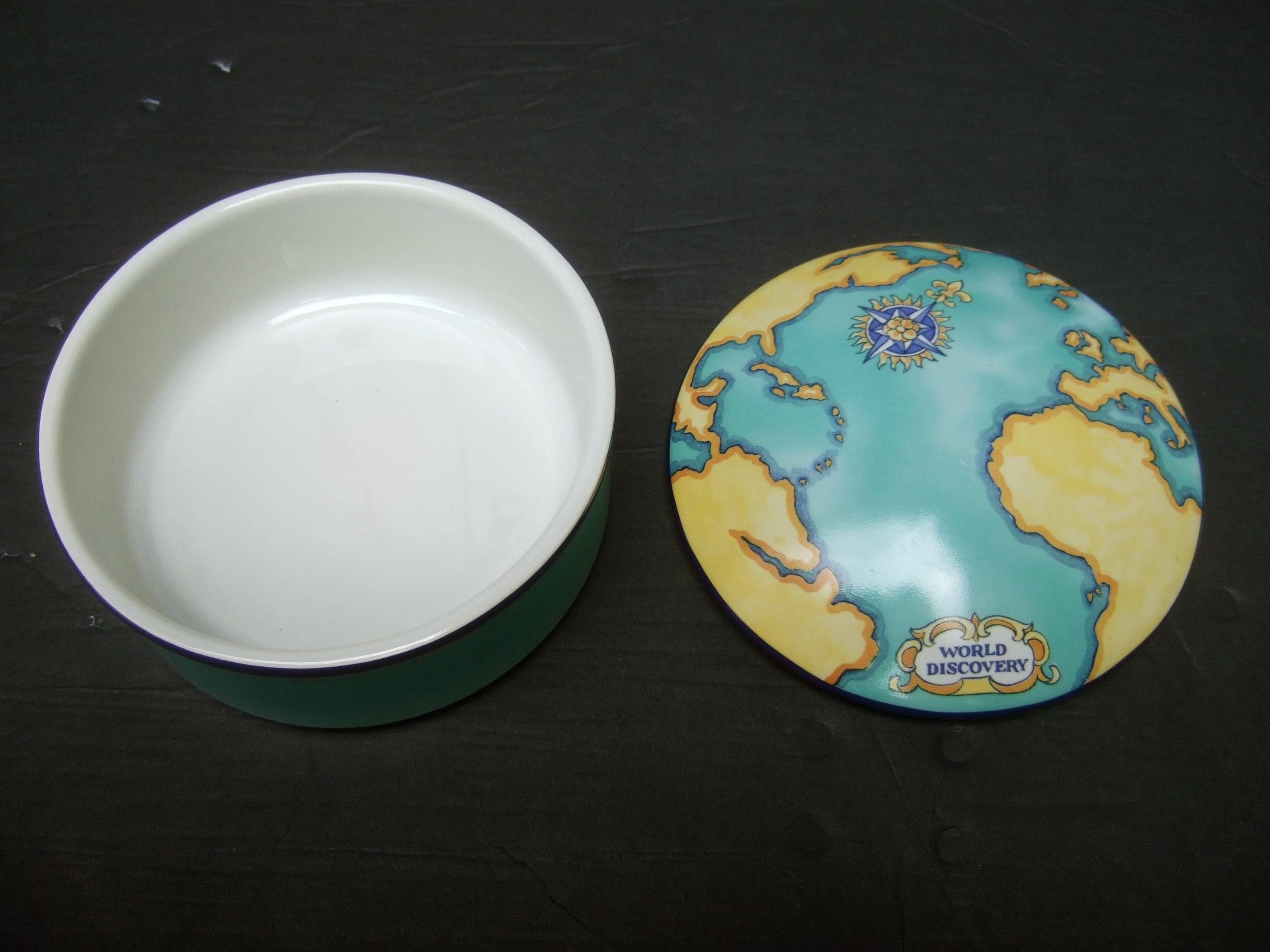 Tiffany & Co. Porcelain Round Map Dish Designed for Tauck World Made In France In Excellent Condition In University City, MO