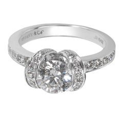 Tiffany & Co. Ribbon Diamond Engagement Ring in Platinum, 1.27 Carat
