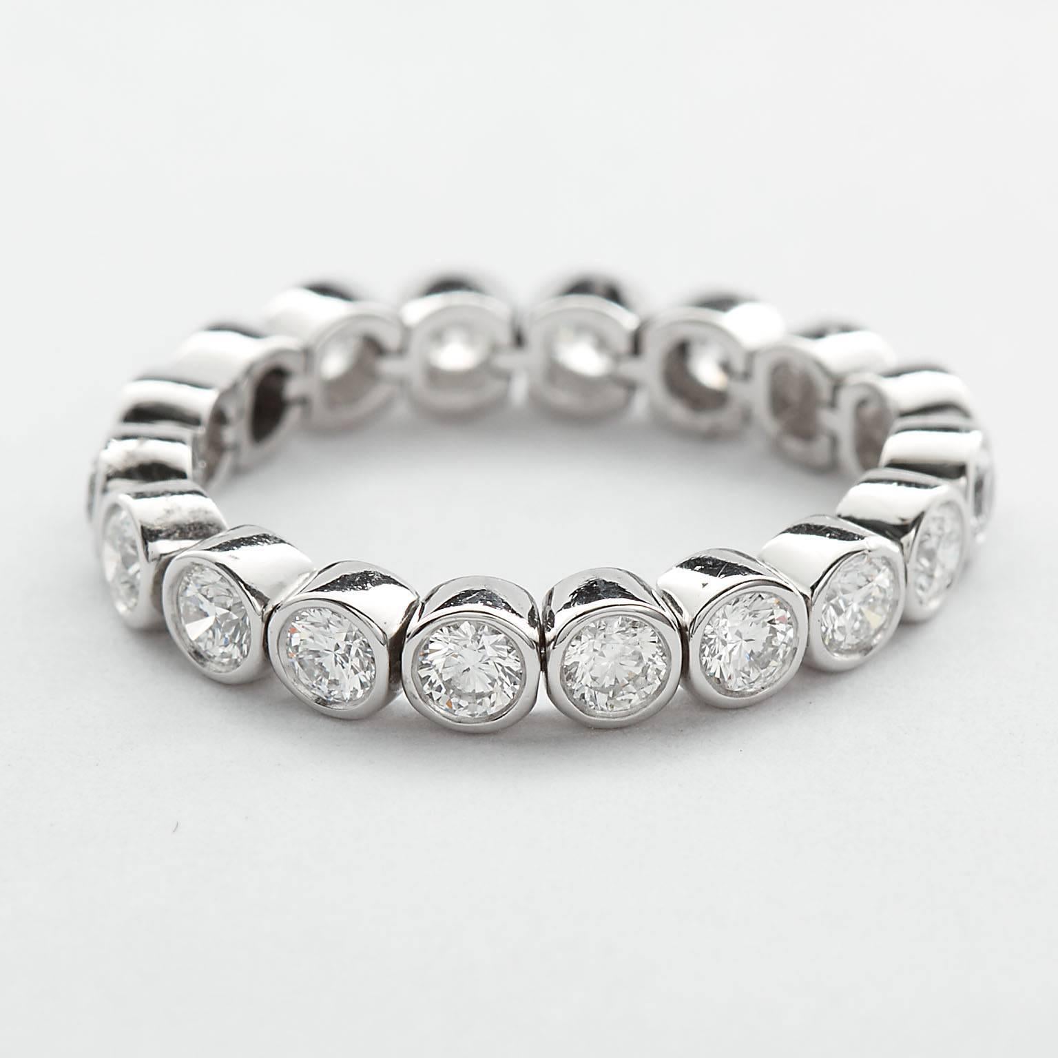 Round Cut Tiffany & Co. Round Diamond in Platinum Jazz Flexible Eternity Band 1.80 Carat