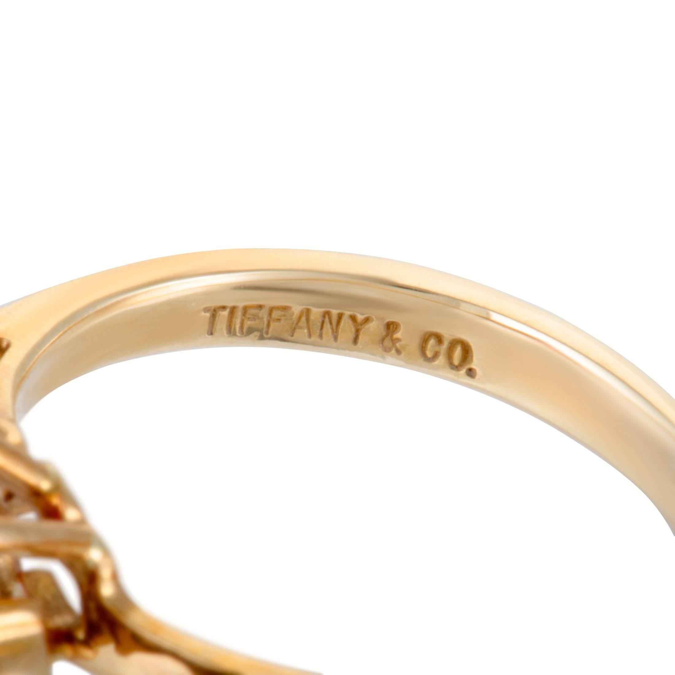 Tiffany & Co. Ruby and Diamond Gold Cocktail Ring In Excellent Condition In Southampton, PA