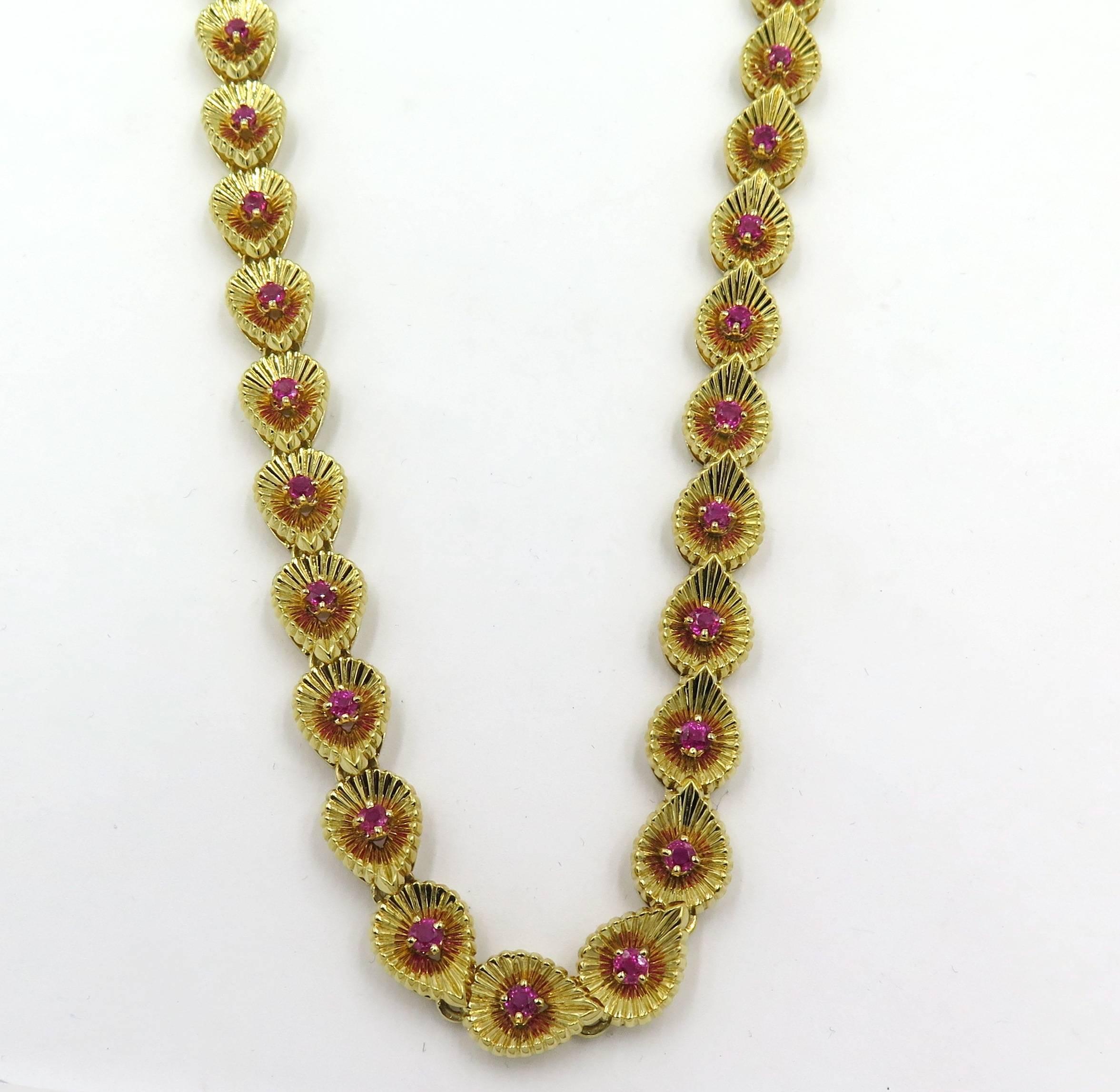 Tiffany & Co. Ruby and Gold Necklace In Excellent Condition In New York, NY