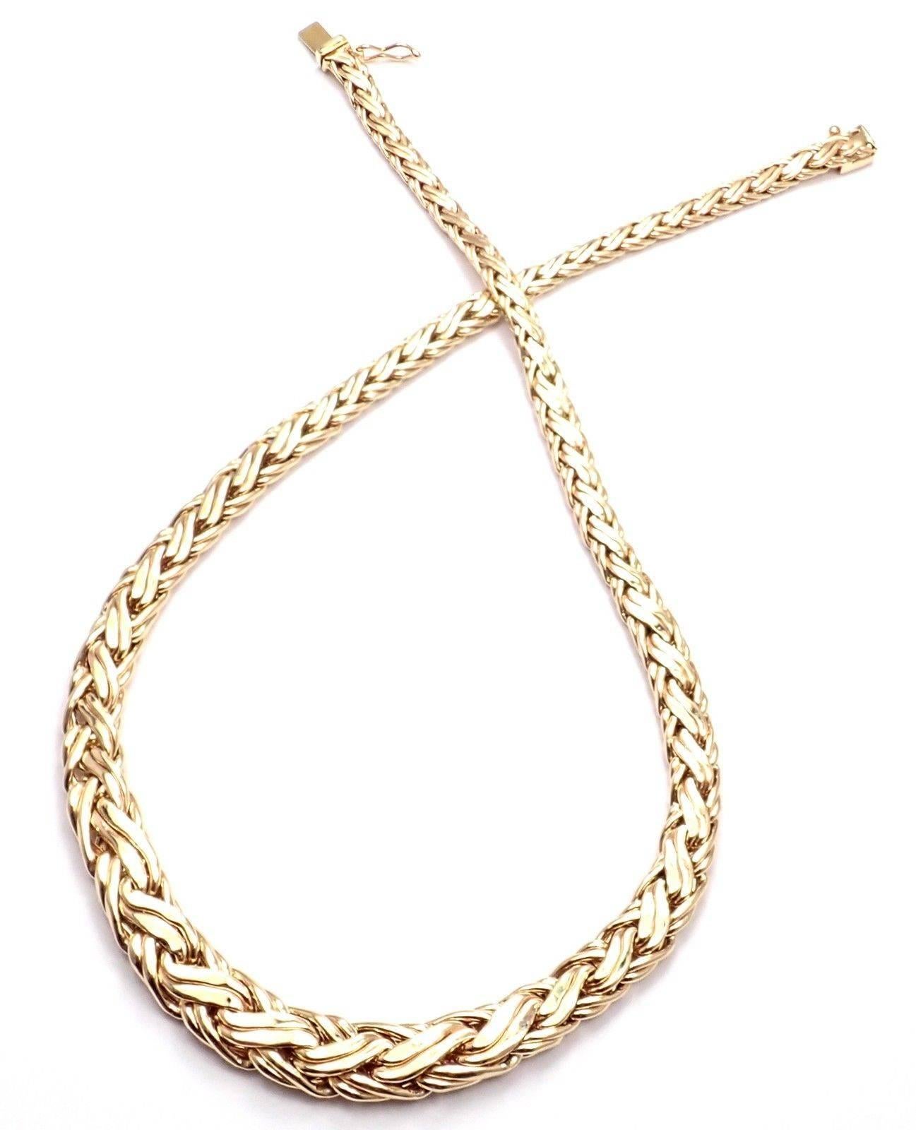 Tiffany & Co. Russian Weave Gradual Link Yellow Gold Necklace In New Condition In Holland, PA