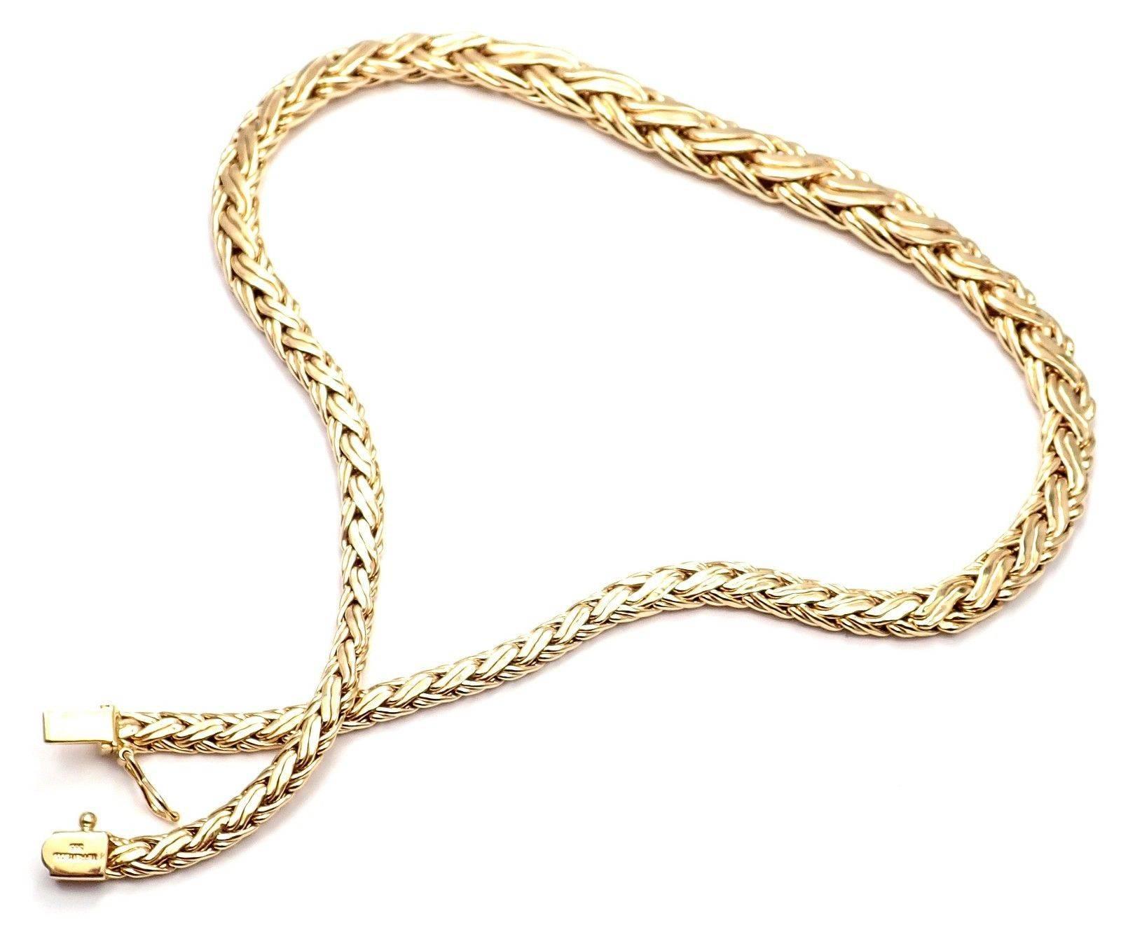 Women's or Men's Tiffany & Co. Russian Weave Gradual Link Yellow Gold Necklace