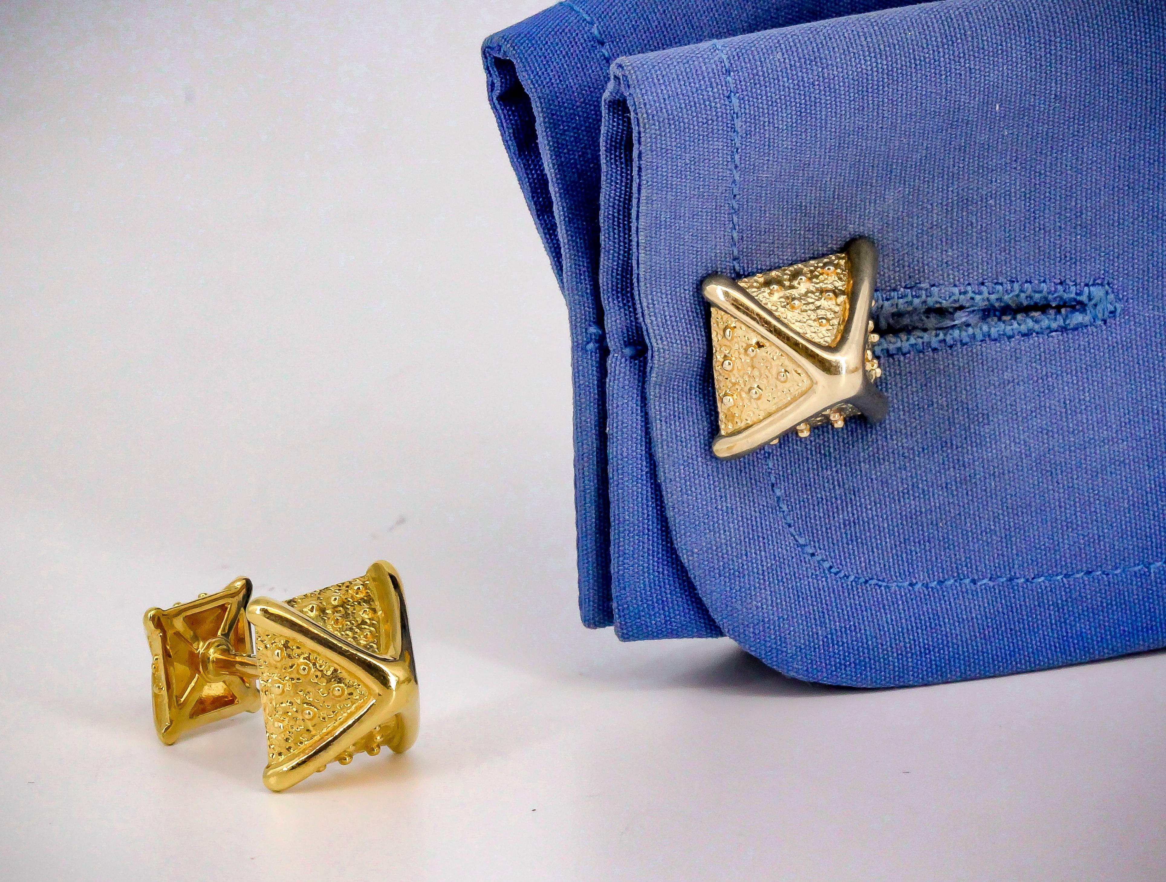 Men's Tiffany & Co. Schlumberger Gold Pyramid Cufflinks