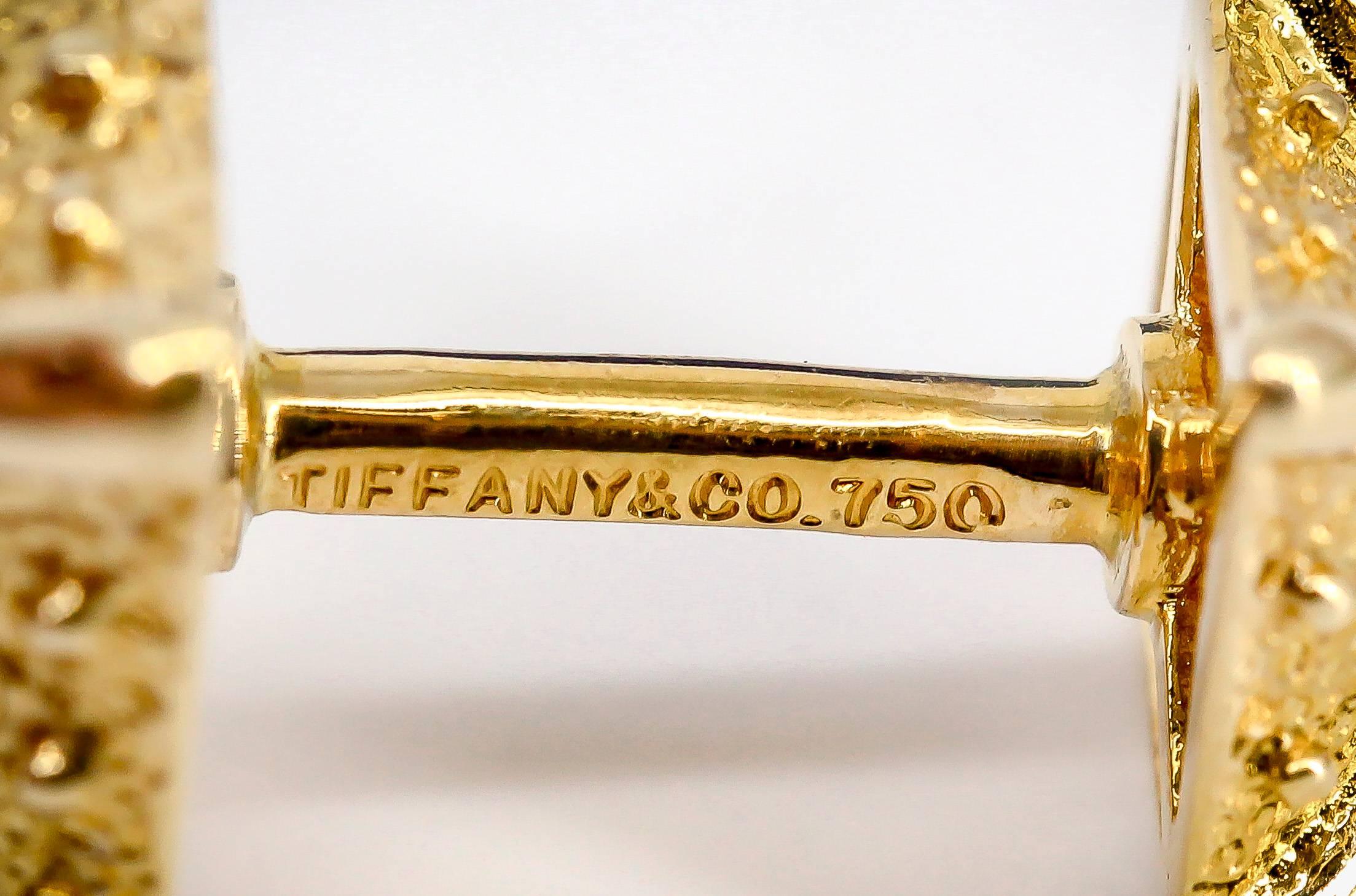 Tiffany & Co. Schlumberger Gold Pyramid Cufflinks 1