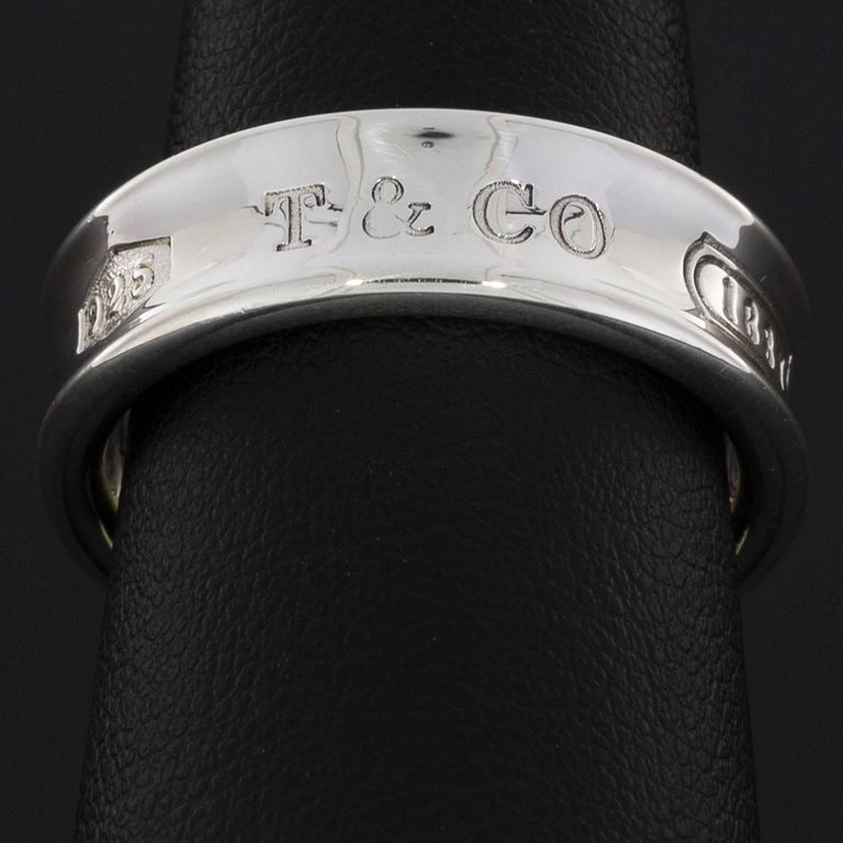 Tiffany and Co. Sterling Silver Men’s Engraved Wedding